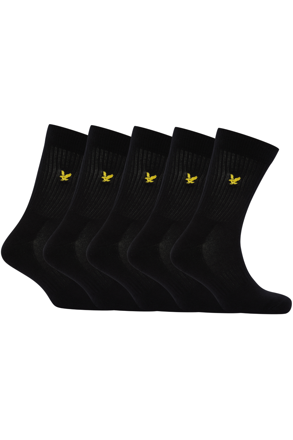 Lyle & Scott Camdyn 5 Pack Mens Sport Sock - Black Cotton - One Size
