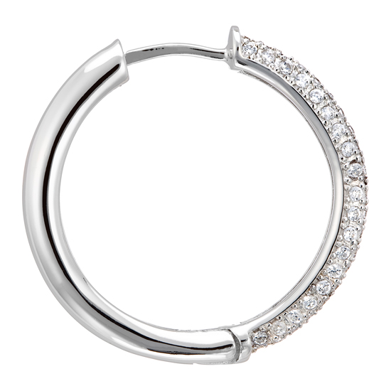 Orphelia Womens 925 Sterling Silver Hoop Earrings - Zo-5941 - One Size