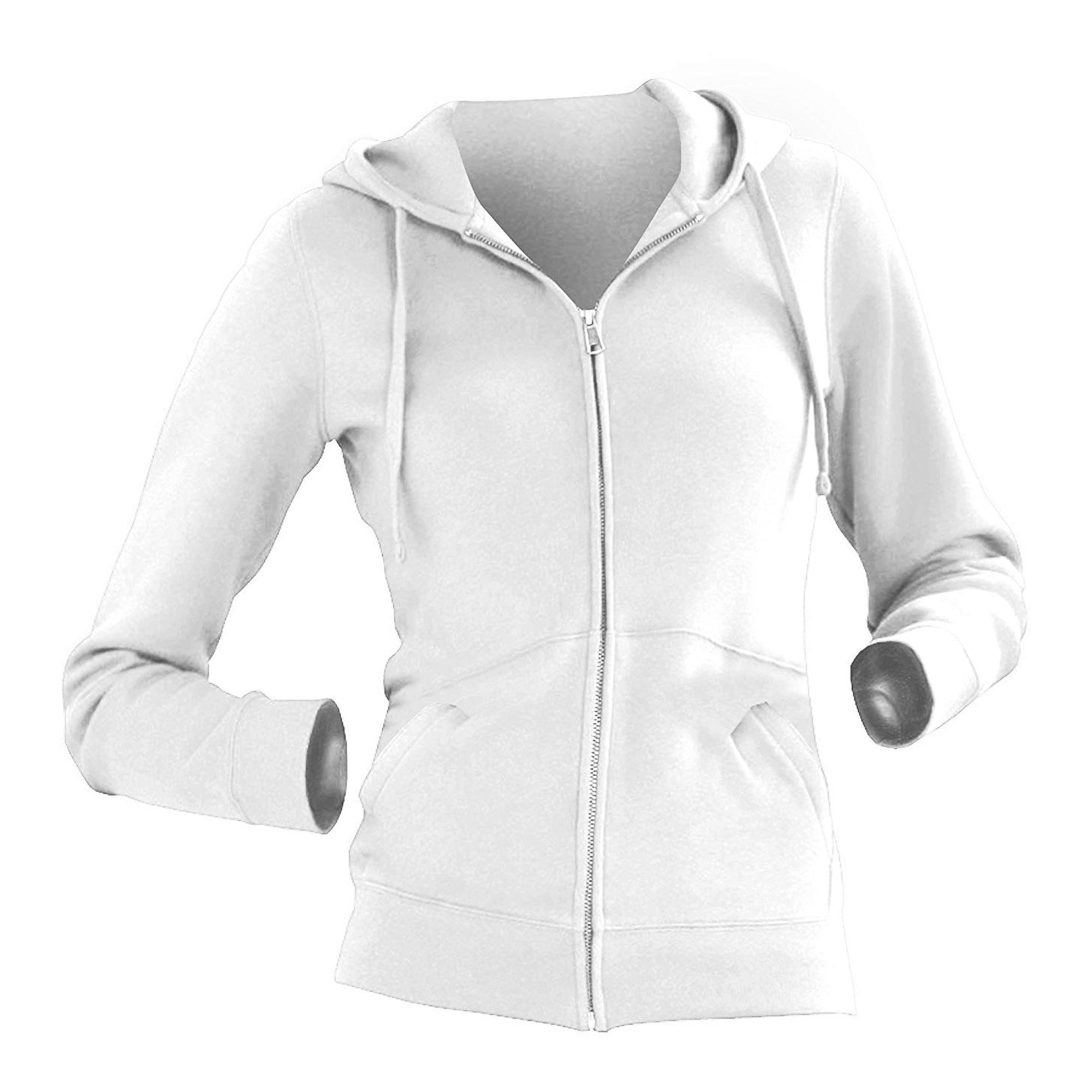 Russell Athletic Russell Ladies Premium Authentic Zipped Hoodie (3-Layer Fabric) (White) dam – bild 2