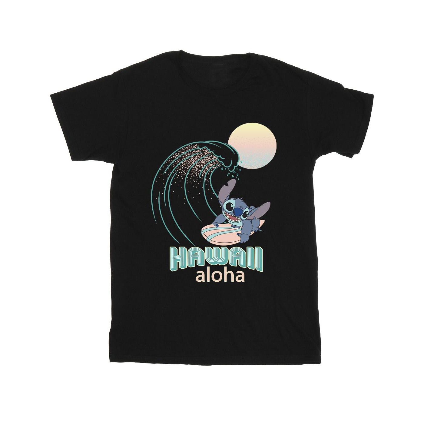 Thumbnail - Disney - "Lilo And Stitch Hawaii" T-Shirt für Mädchen (Schwarz)
