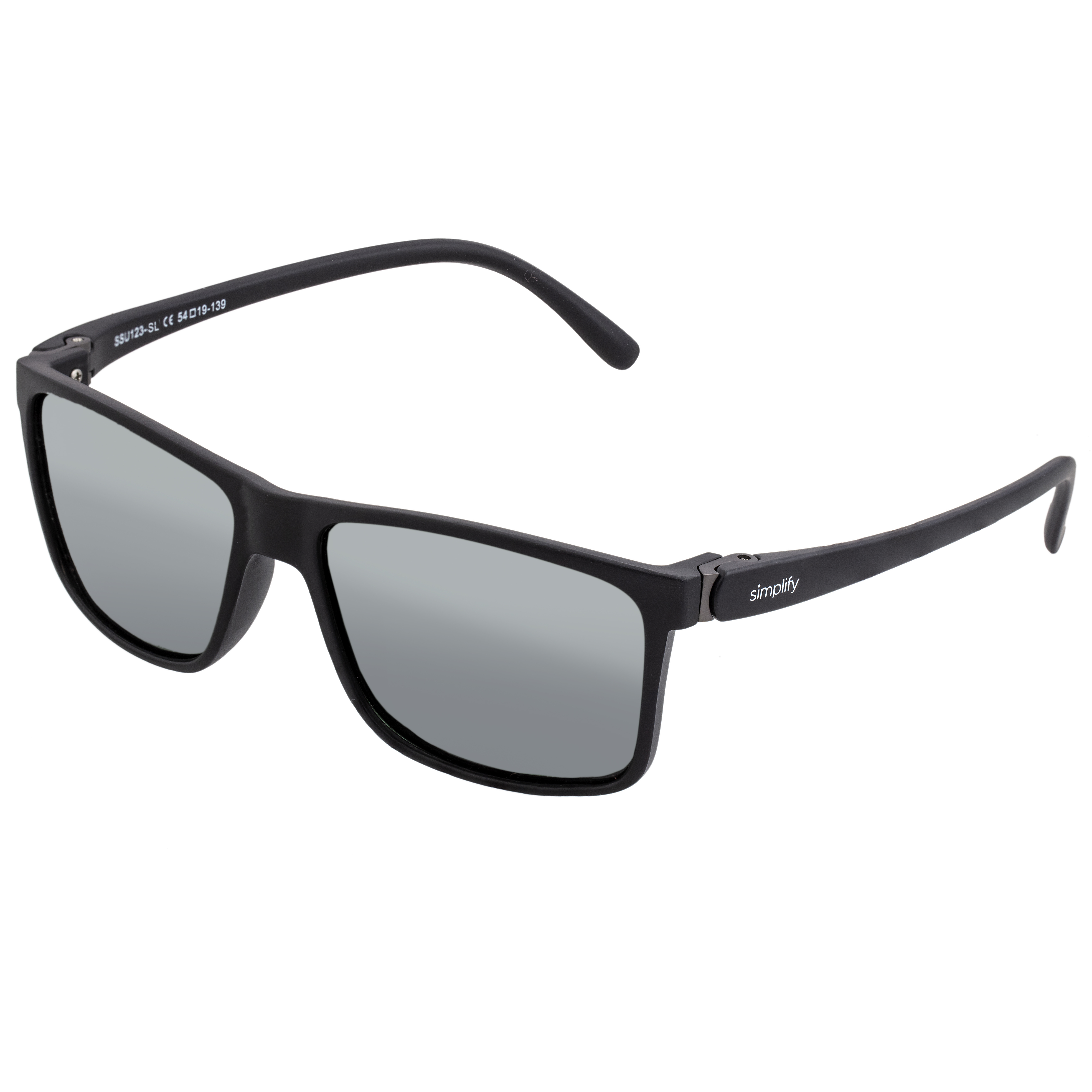 Simplify Unisex Ellis Polarized Sunglasses - Silver Stainless Steel - One Size