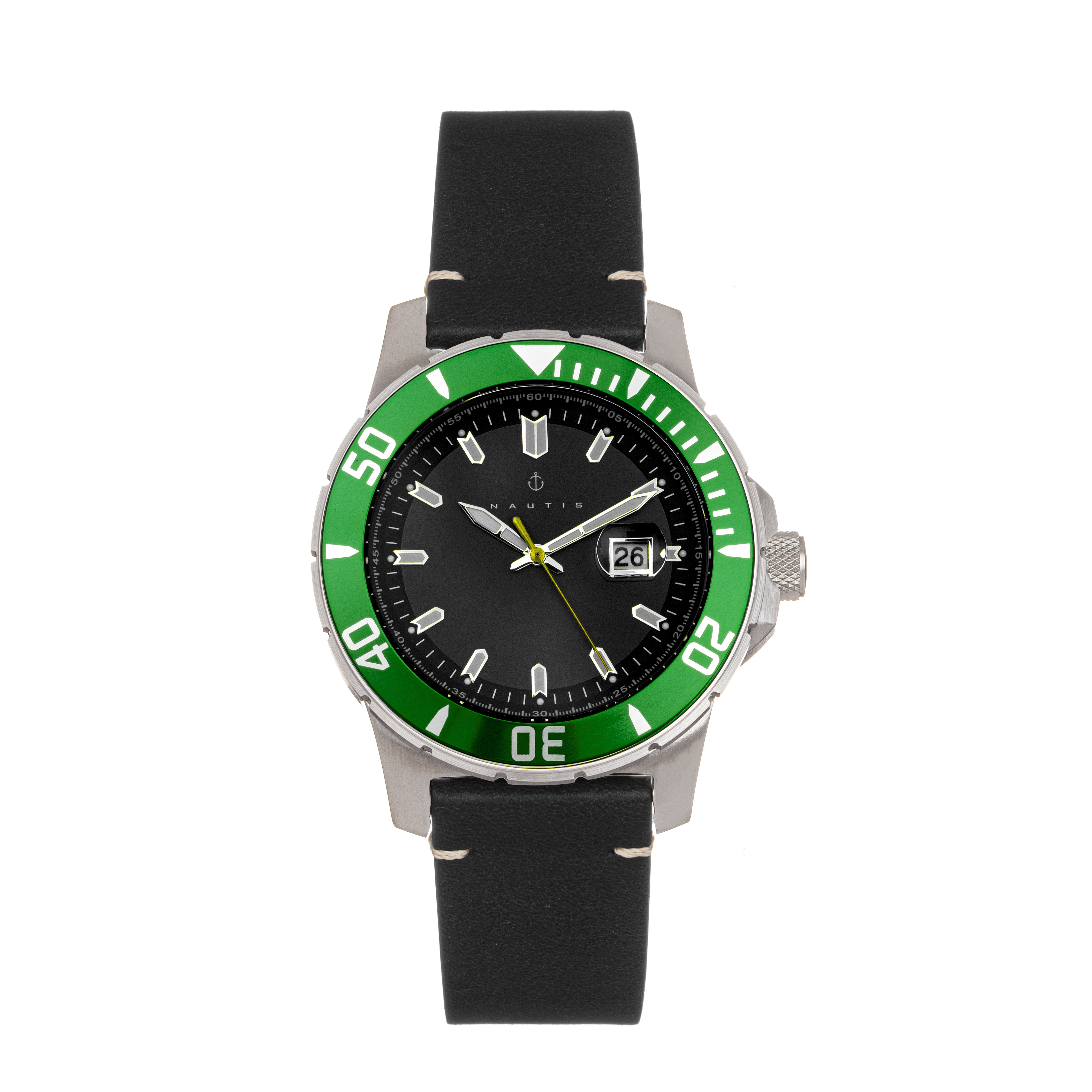 Thumbnail - Nautis Dive Pro 200 Lederarmbanduhr mit Datum