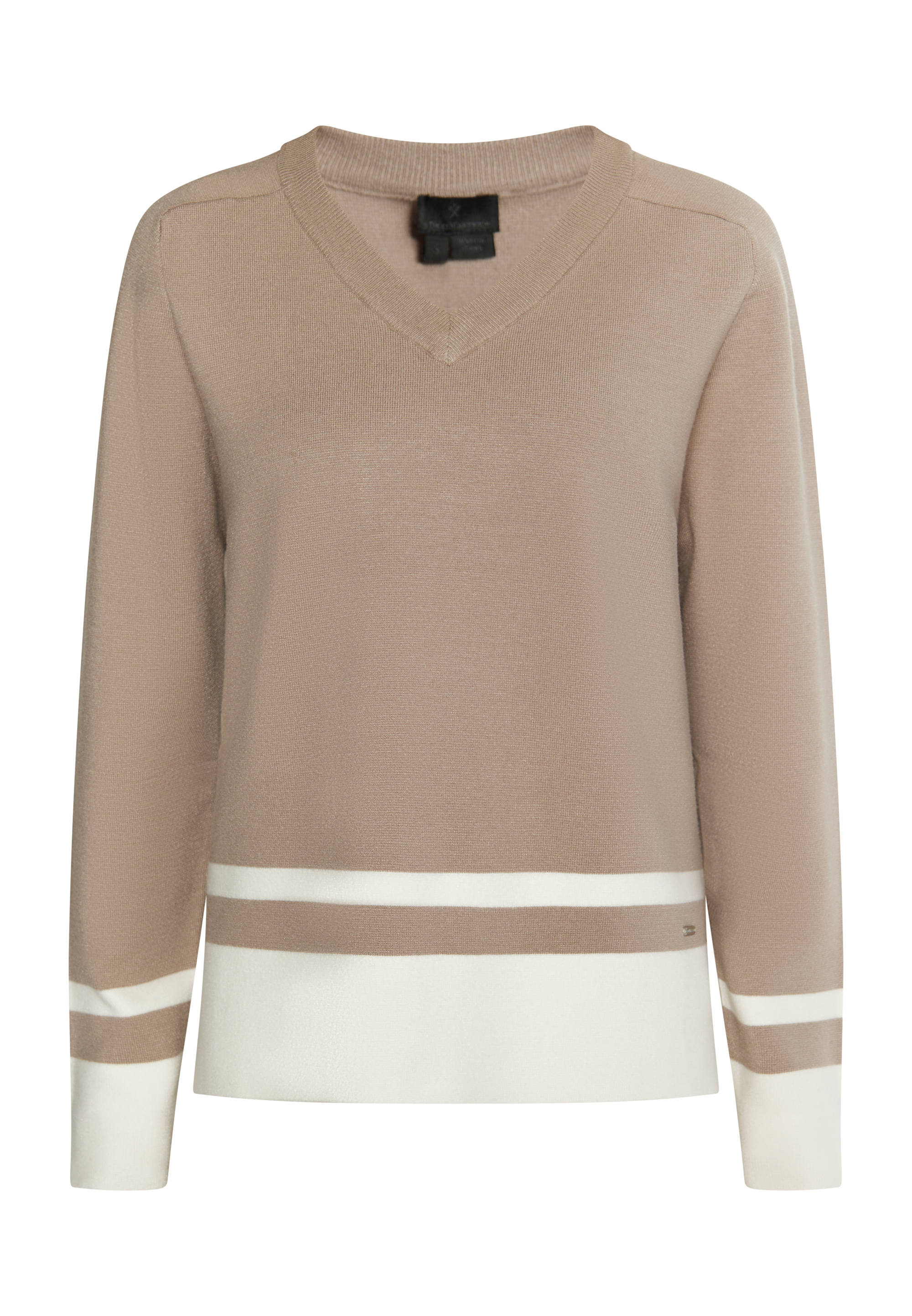 Thumbnail - Dreimaster Strickpullover Damen Schlamm Wollweiss