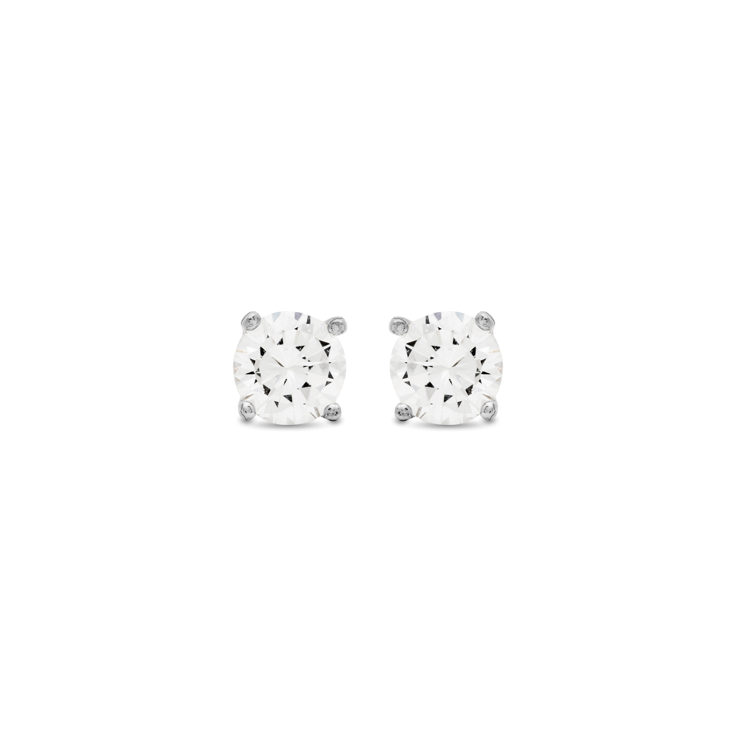 basic-örhängen i 925 sterlingsilver och glänsande rodiumpläterad zirkonia