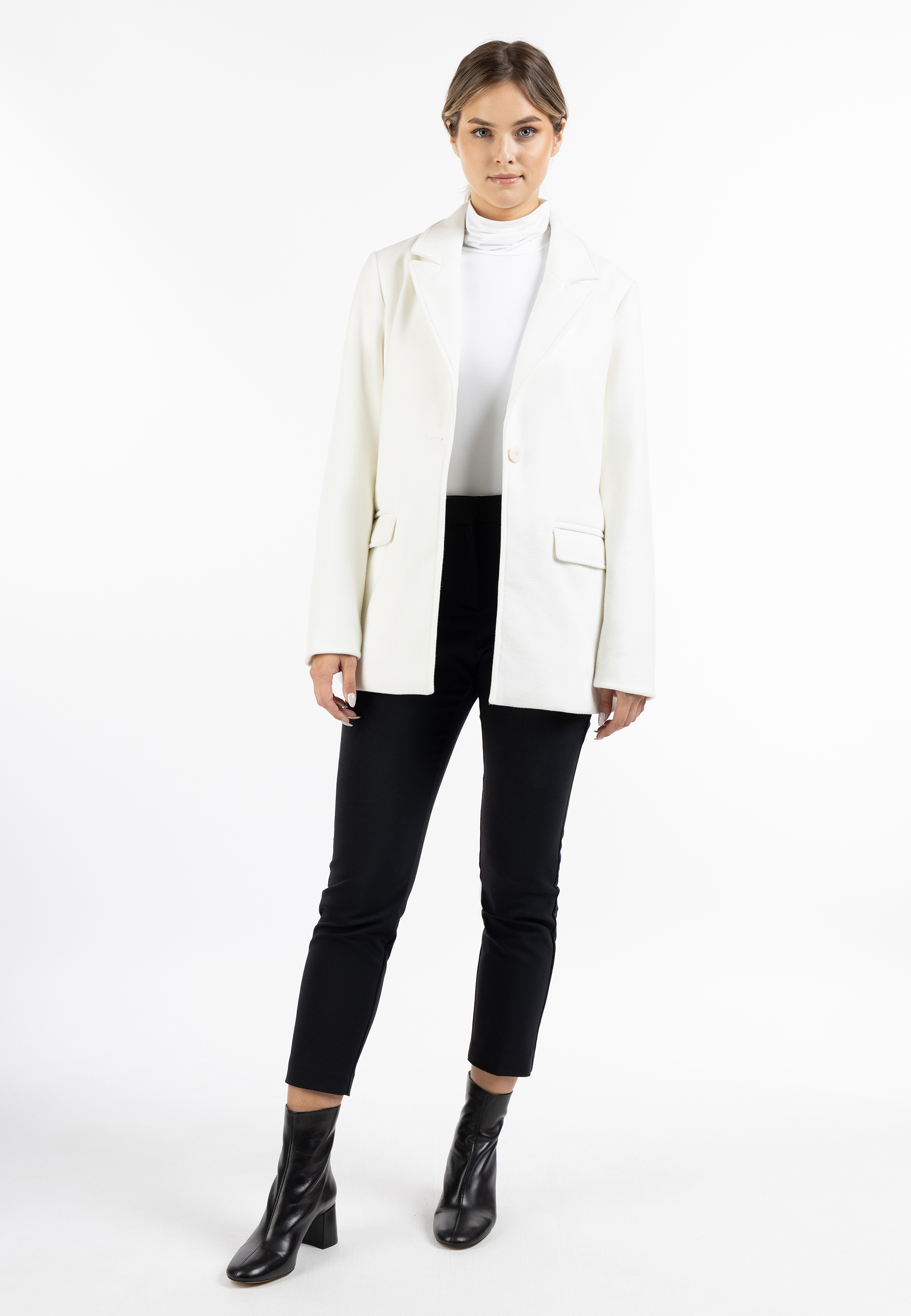 Thumbnail - Dreimaster Langer Blazer Damen Wollweiss