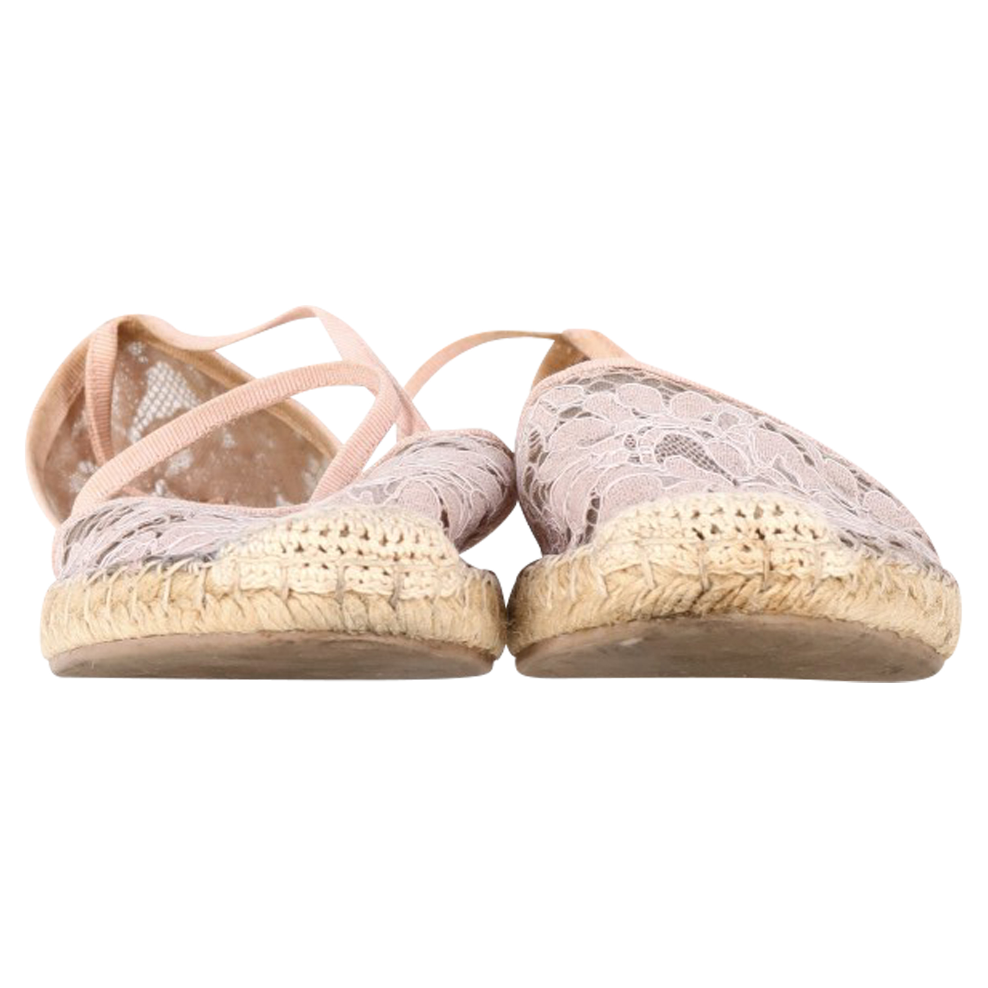 Valentino Pre-owned Valentino Garavani Blommig Spets Självbunden Espadrille Lägenheter i Rosa Polyester ballerinaskor dam – bild 2