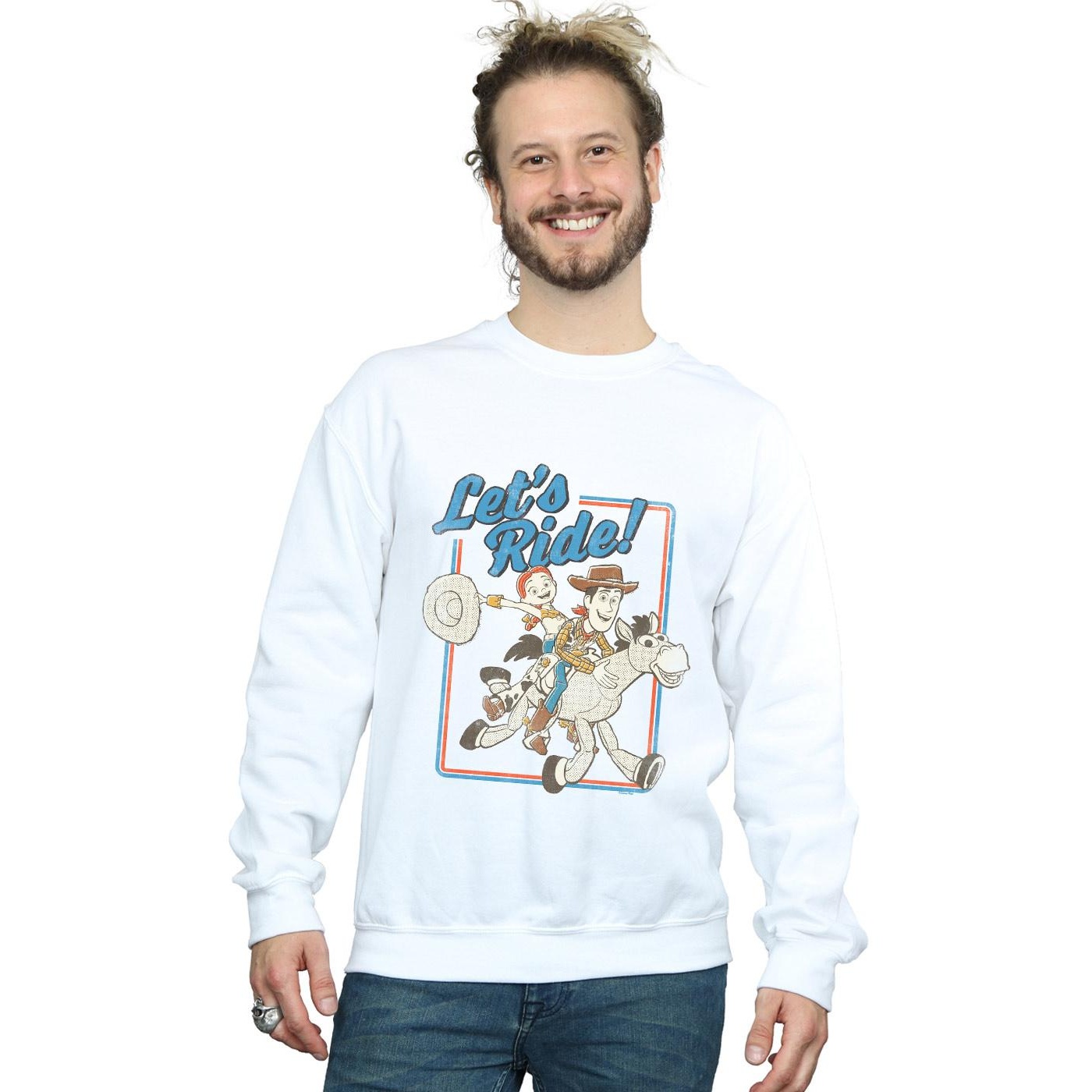 Disney Mens Toy Story 4 Let´s Ride Sweatshirt (White) herr – bild 2