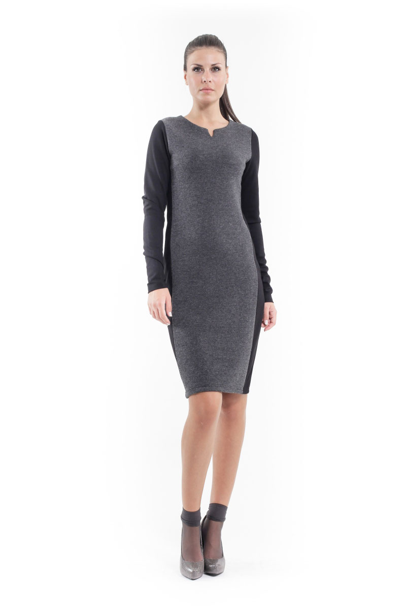Thumbnail - Gerades Kleid aus Wollmischung