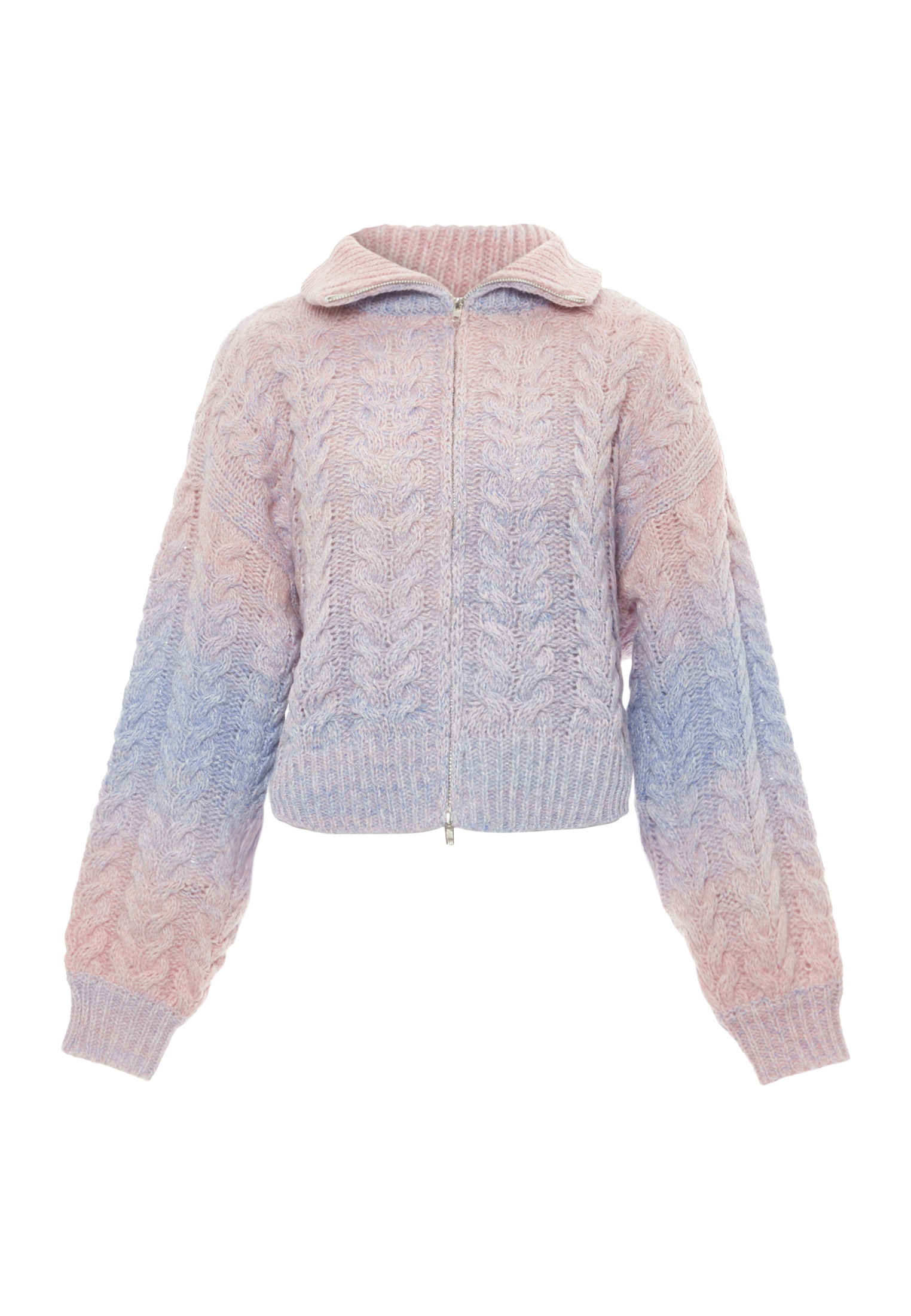 Thumbnail - Mymo Strickjacke Damen blau rosa