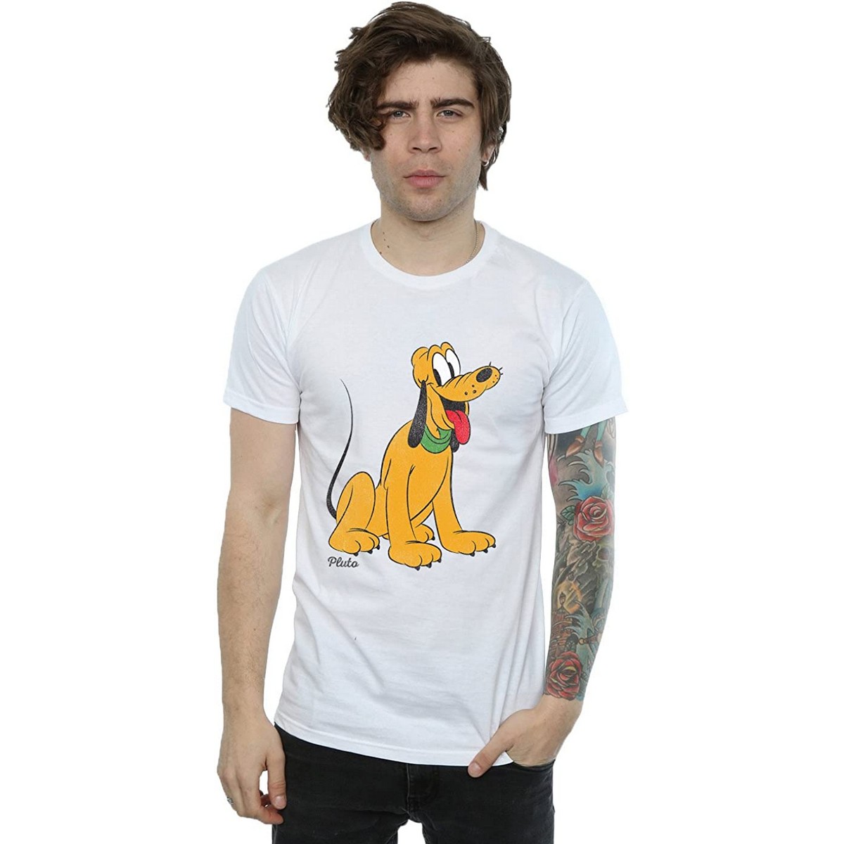 Thumbnail - Disney Herren T-Shirt Pluto Baumwolle (Weiß)
