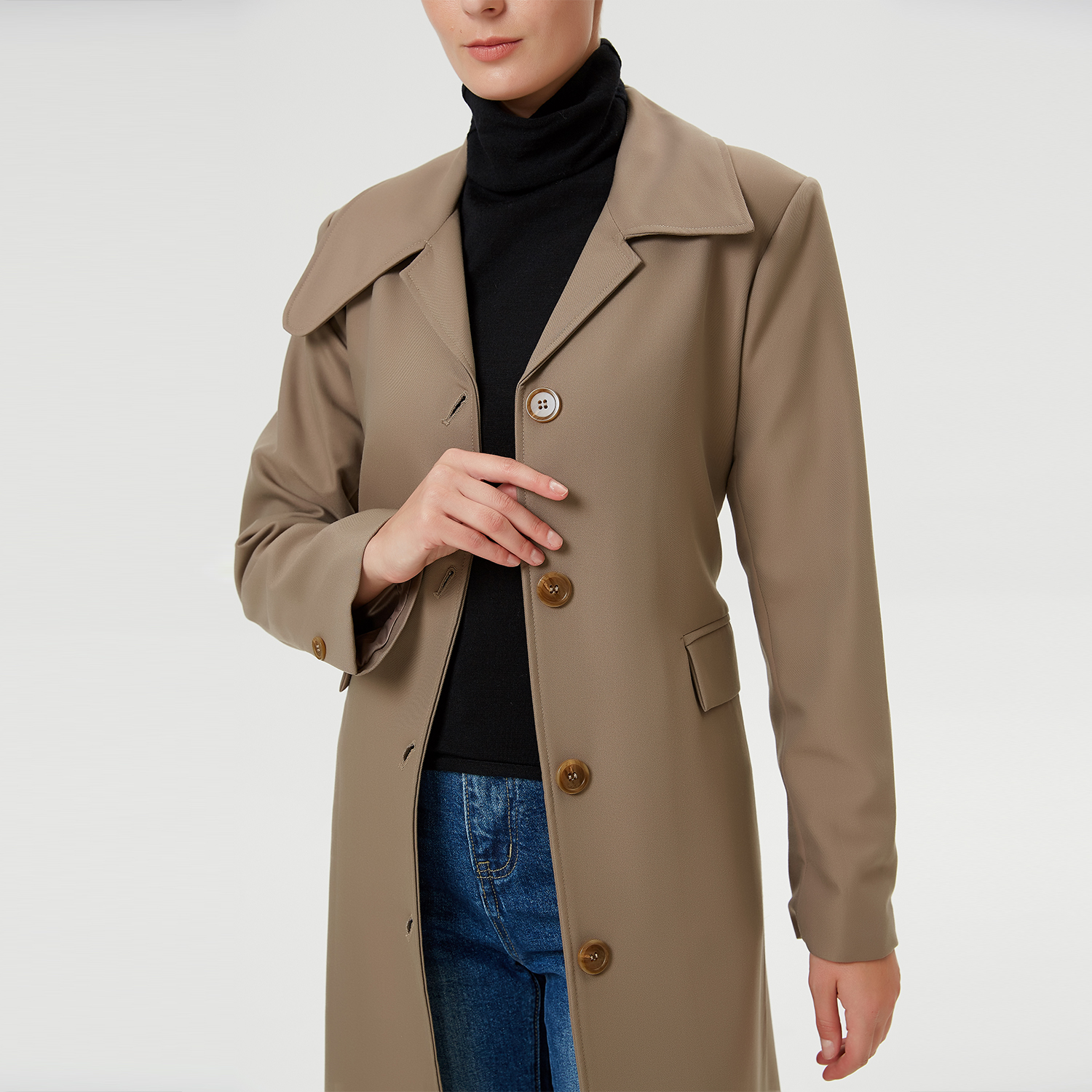 S & J Weekends Minimalist City Coat tunna kappor dam – bild 2