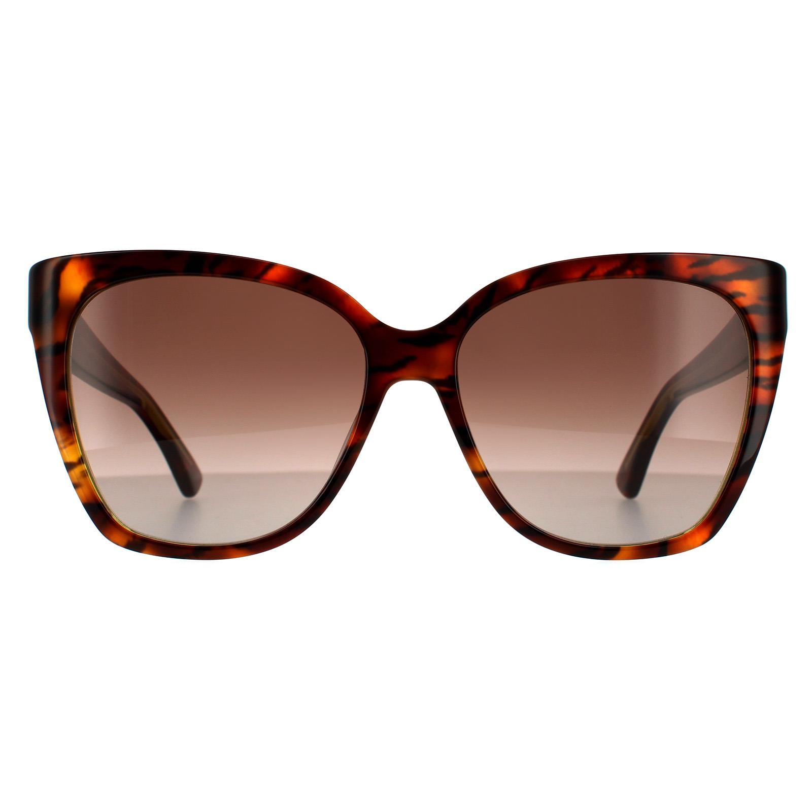 Thumbnail - Moschino Square Damen Havana Gelb Braun Gradient Sonnenbrille