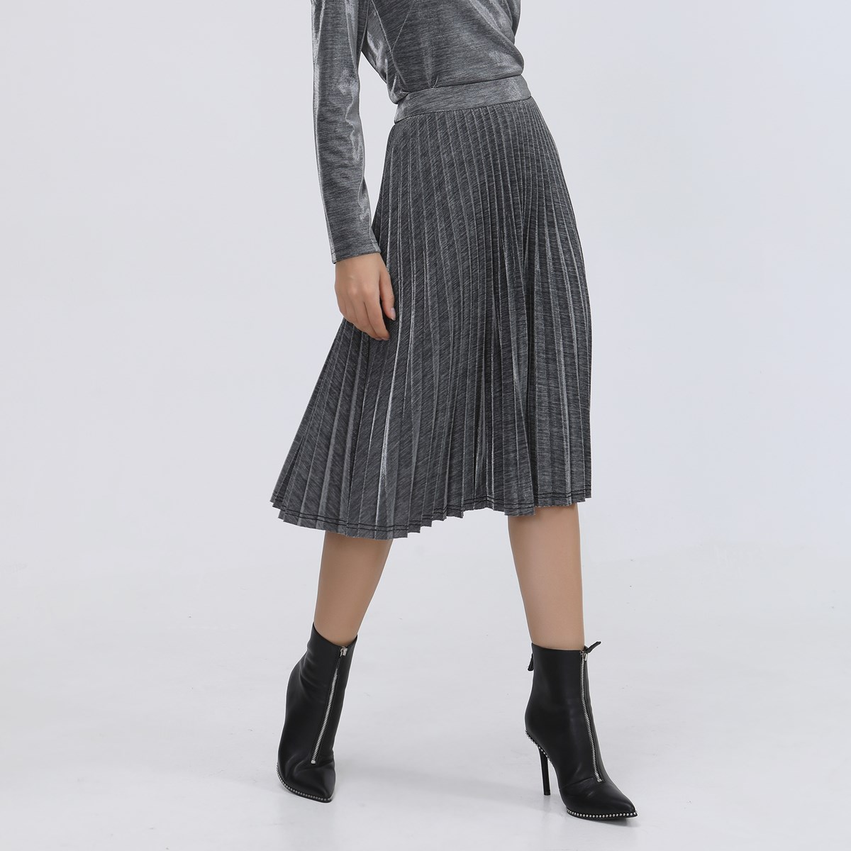 Smart & Joy Skimrande kjol med solpleats dam – bild 2
