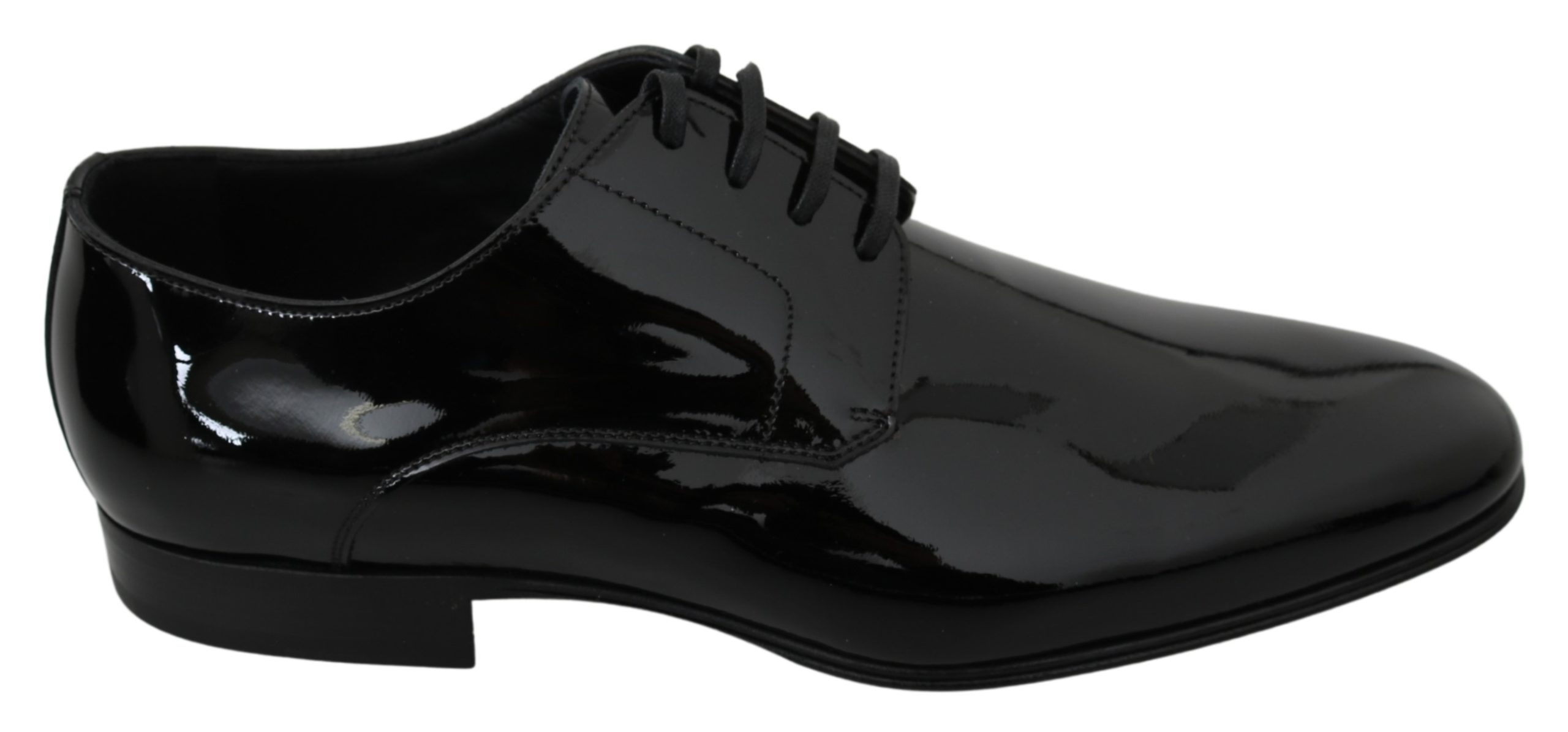 Dolce & Gabbana Mannelijk Veelkleurig Zwarte Gladde Leren Derby Formele Schoenen
