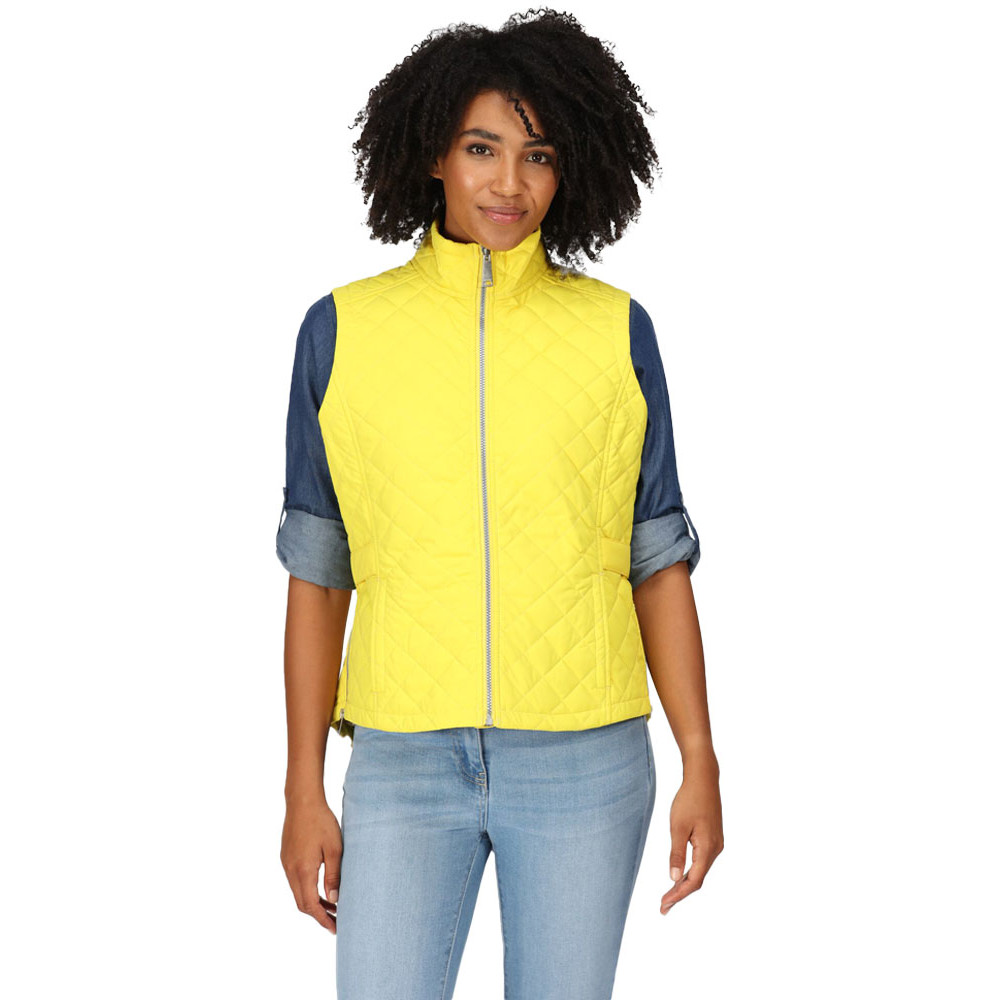 Regatta Womens Carmine Quilted Padded Bodywarmer Gilet - Yellow - Size 12 UK