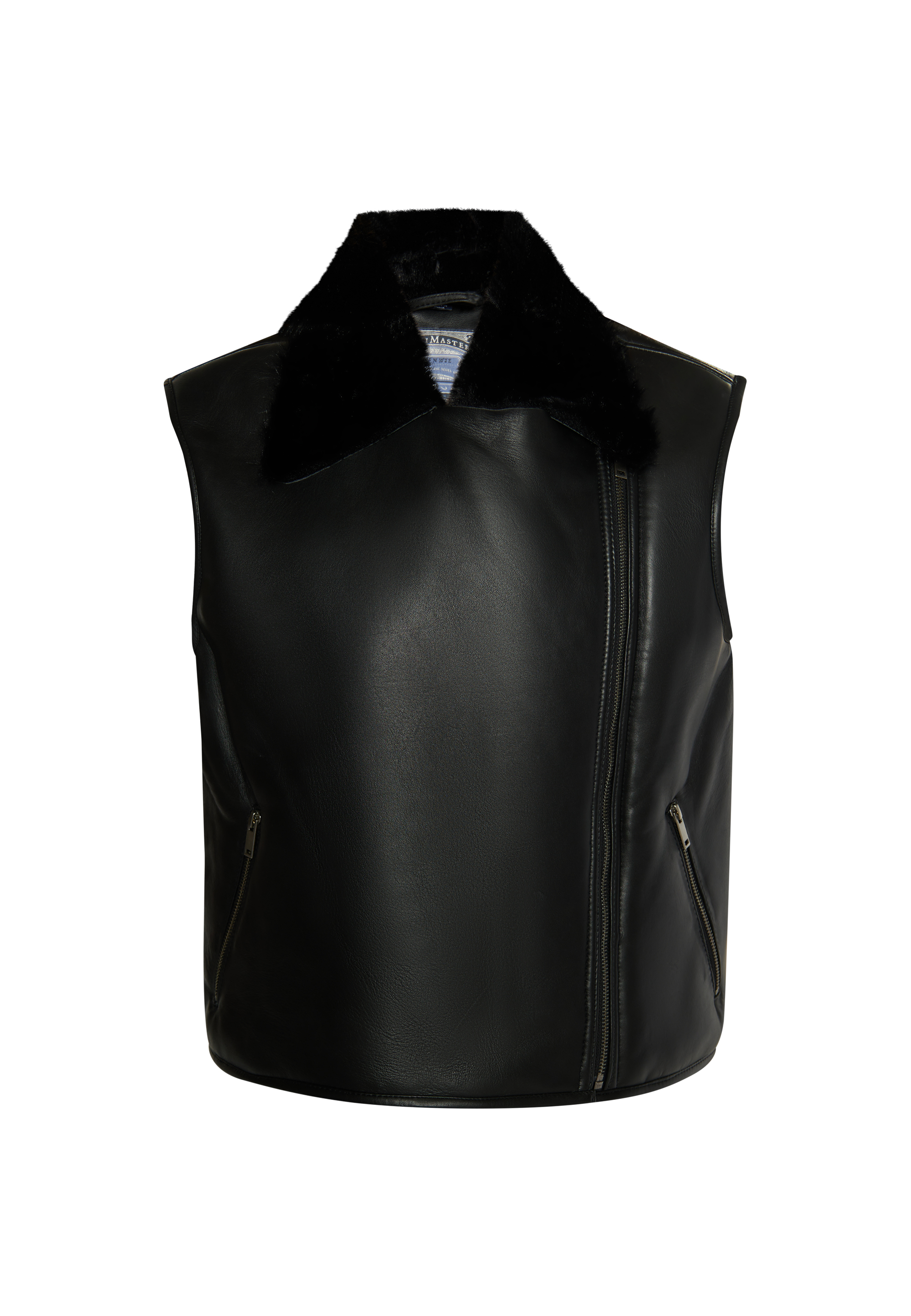 Dreimaster Leren vest Dames zwart