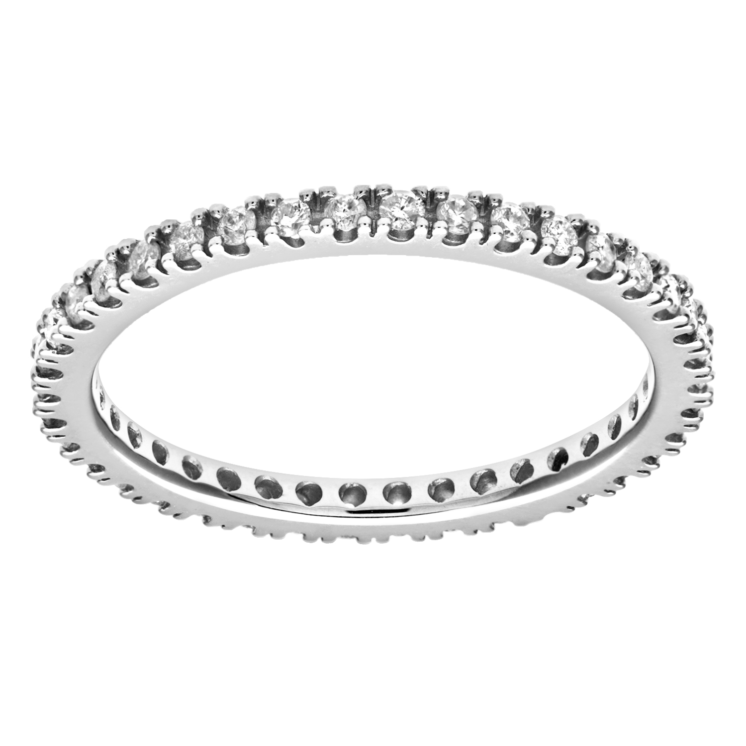 Diamant L’Eternel Womens 9ct White Gold 0.36ct Diamond Full Eternity Ring – Size O