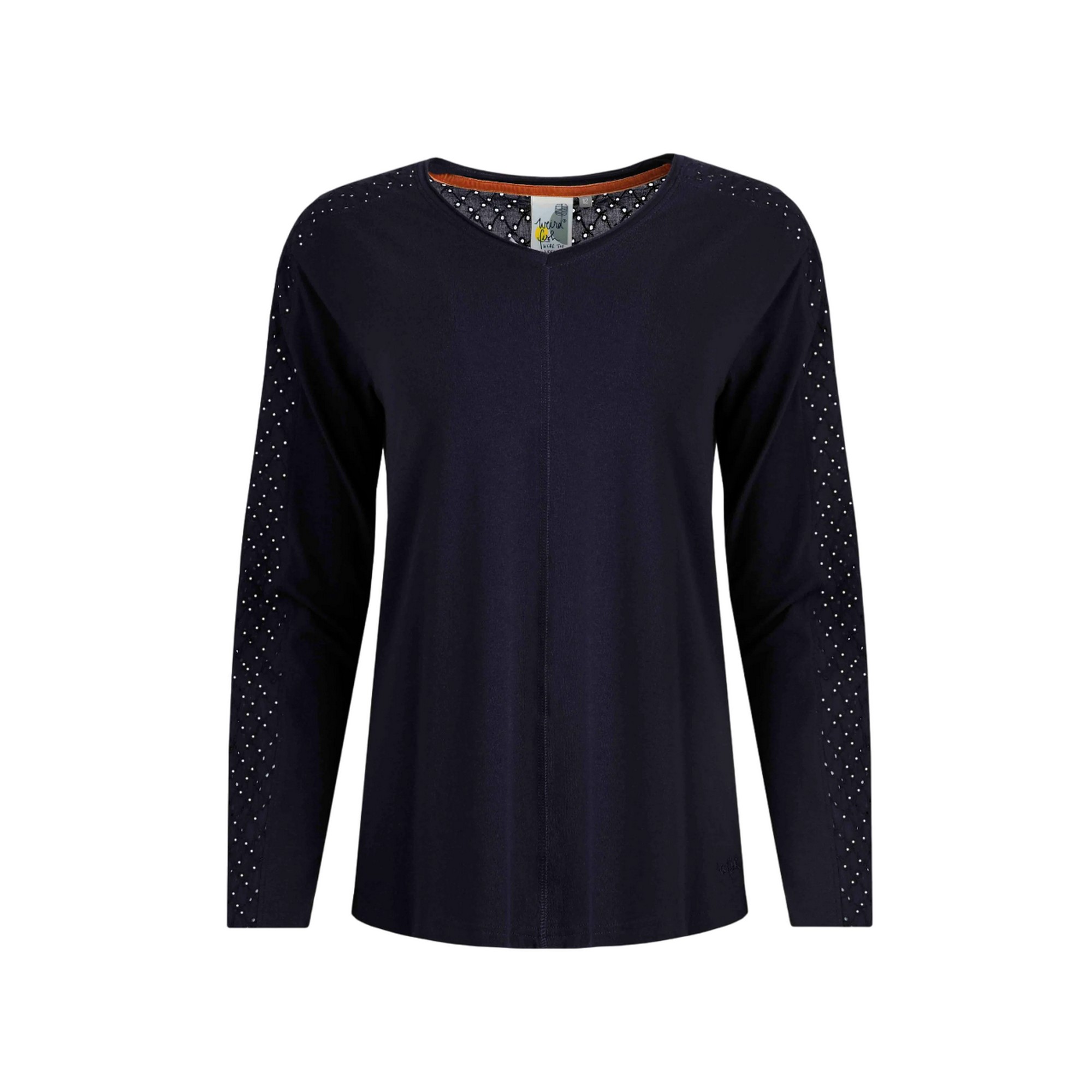 Thumbnail - Weird Fish - "Topia" Oberteil für Damen Langärmlig (Mitternachtsblau)