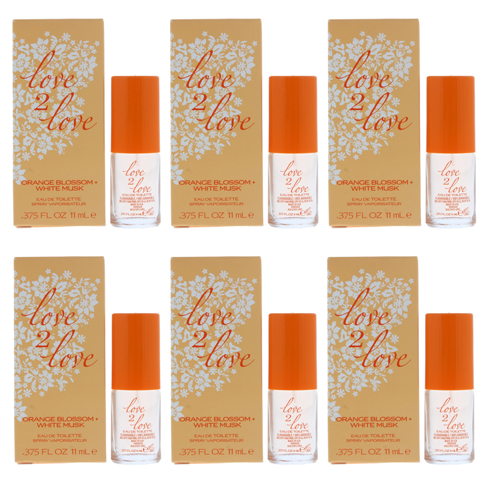 Love 2 Womens Orange Blossom + White Musk Eau de Toilette 11ml x 6 - One Size