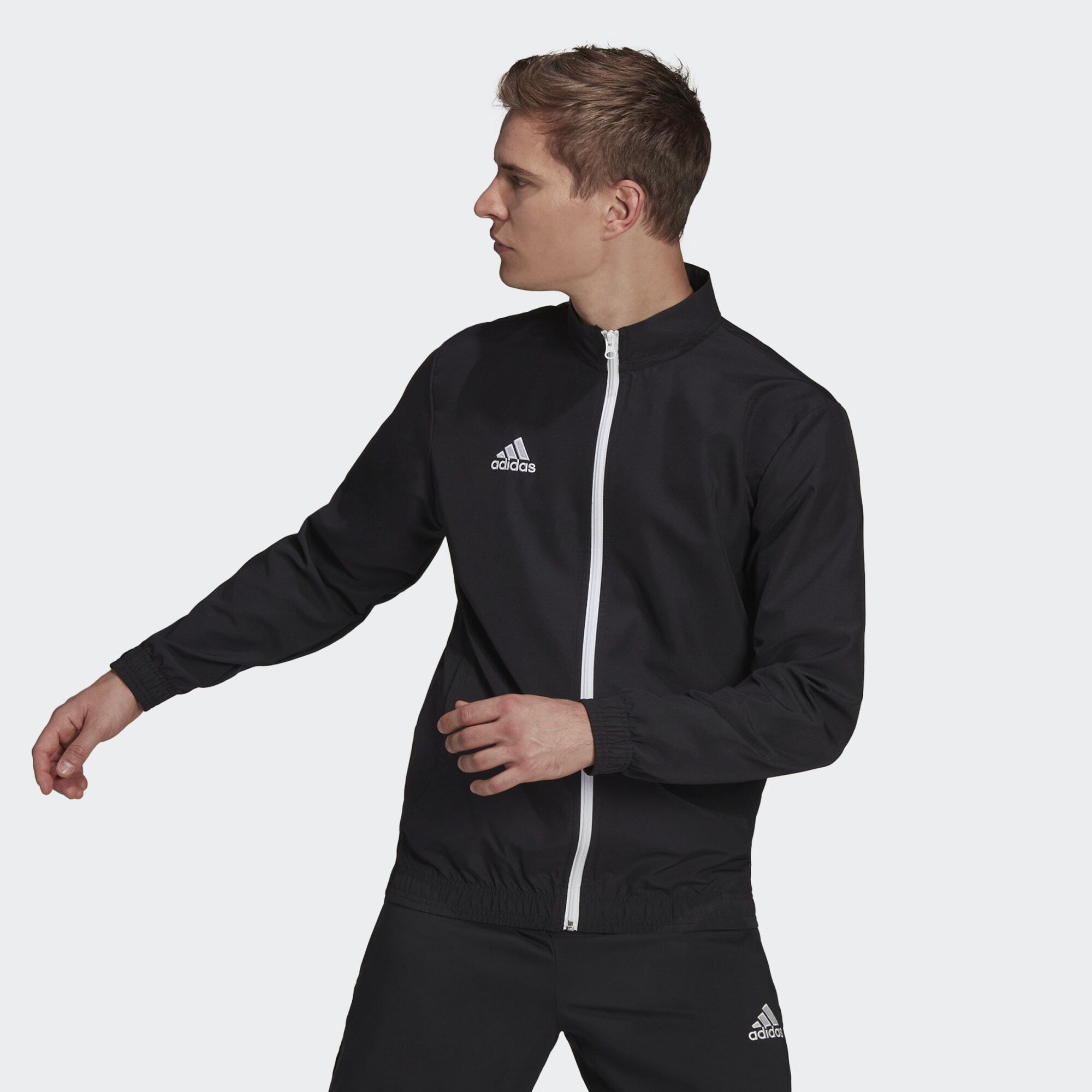 Adidas Performance Mens Entrada 22 Presentation Jacket - Black Recycled Material - Size Medium