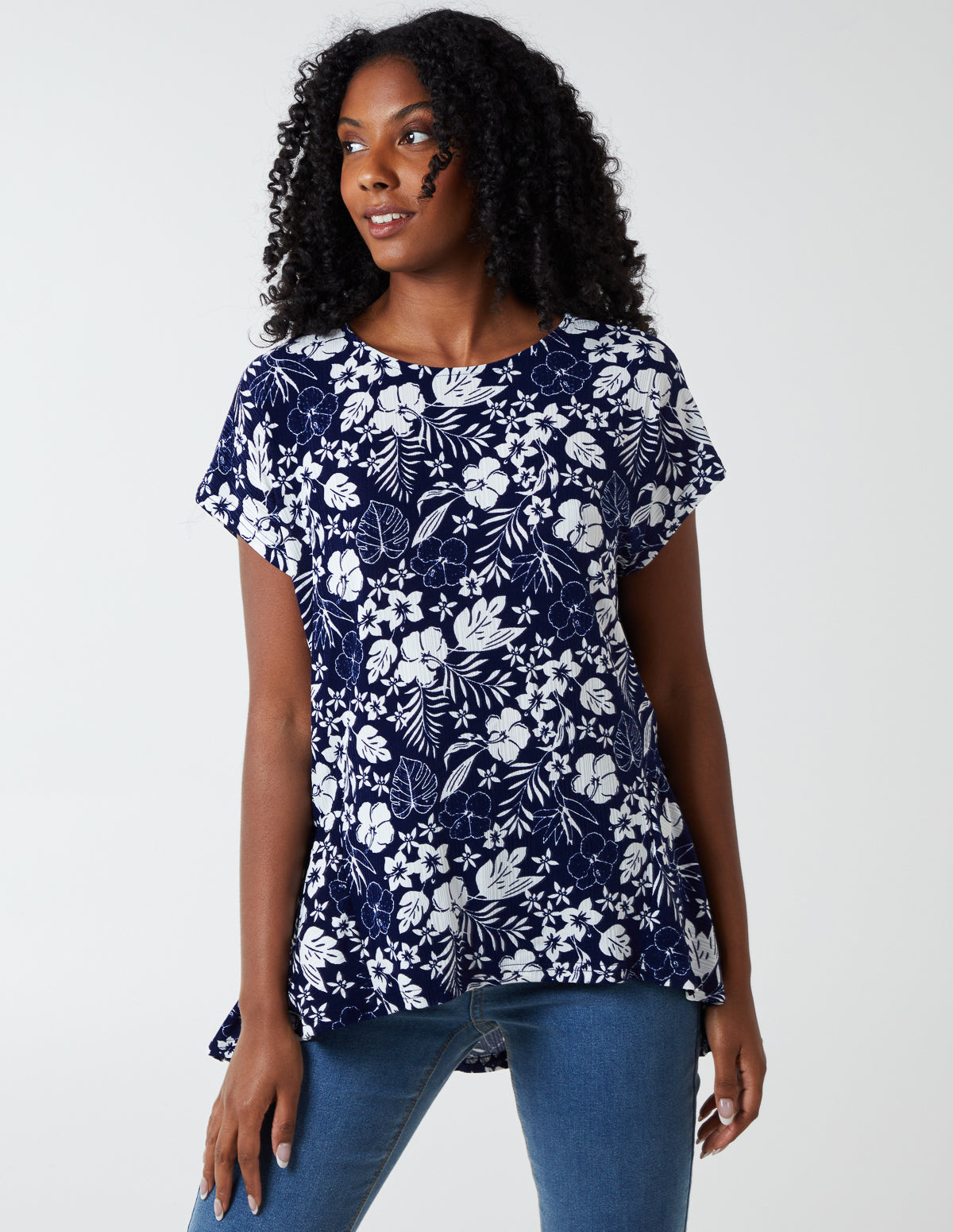 Blue Vanilla Womens PRIYA - Scrunchie Back Oversized Top - Navy - Size Small