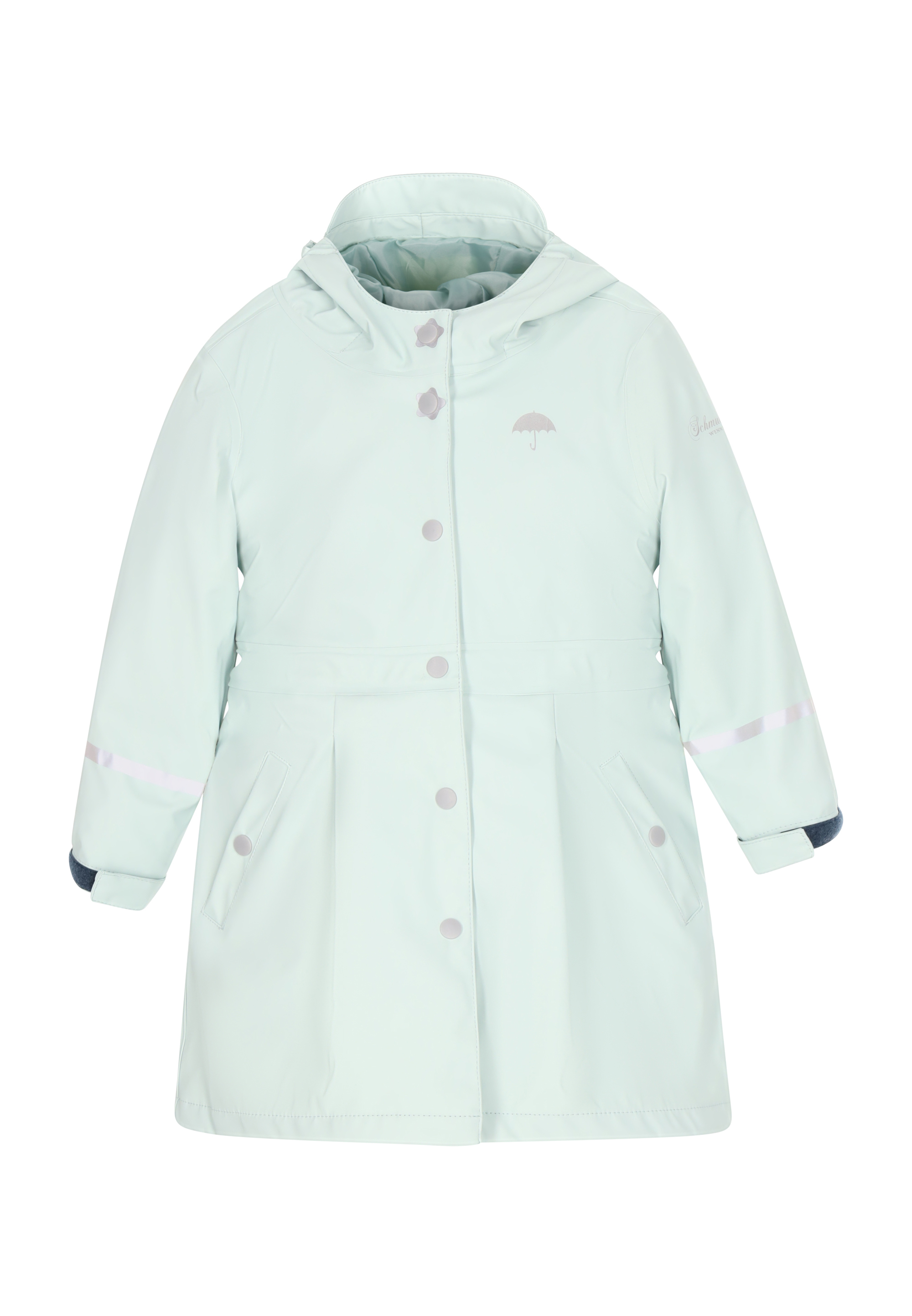 Thumbnail - Schmuddelwedda Regenmantel aus recyceltem Polyester Mädchen Pastellminze