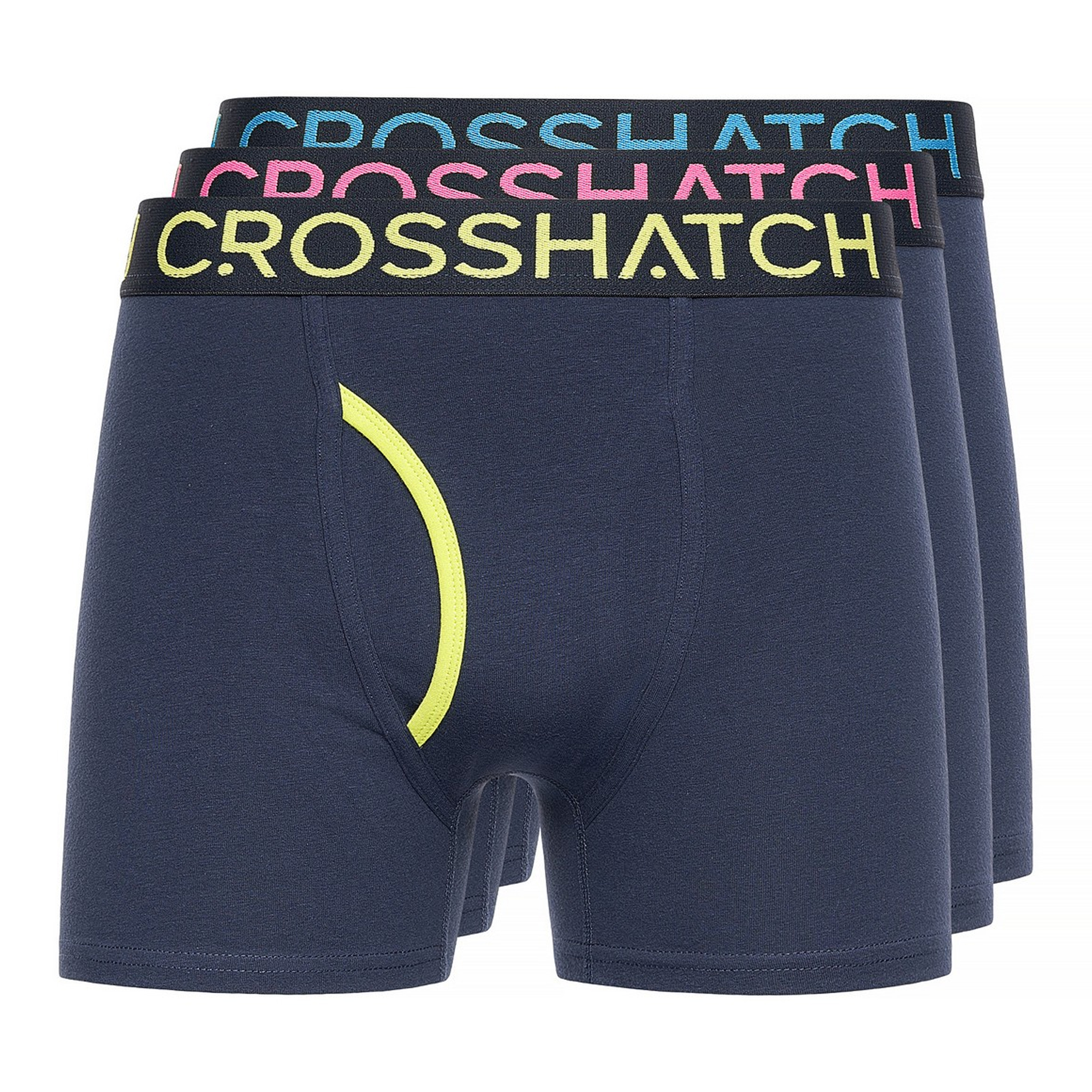 Crosshatch Mens Trioglow Boxershorts (Förpackning med 3 st) (Marin) herr – bild 2