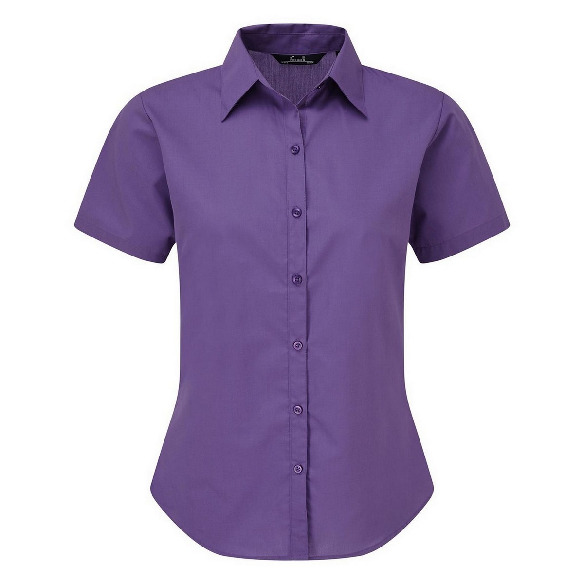 Thumbnail - Premier Damen Kurzarm Popeline Bluse / Arbeitshemd (Violett)