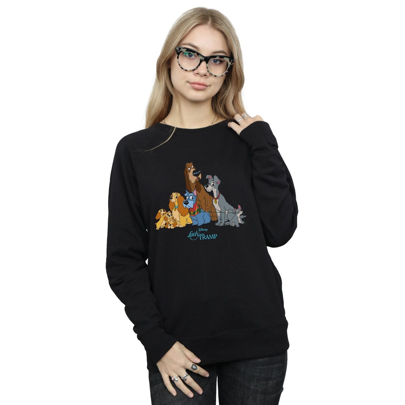 Disney Womens/Ladies Lady And The Tramp Classic Group Sweatshirt (Black) dam – bild 2