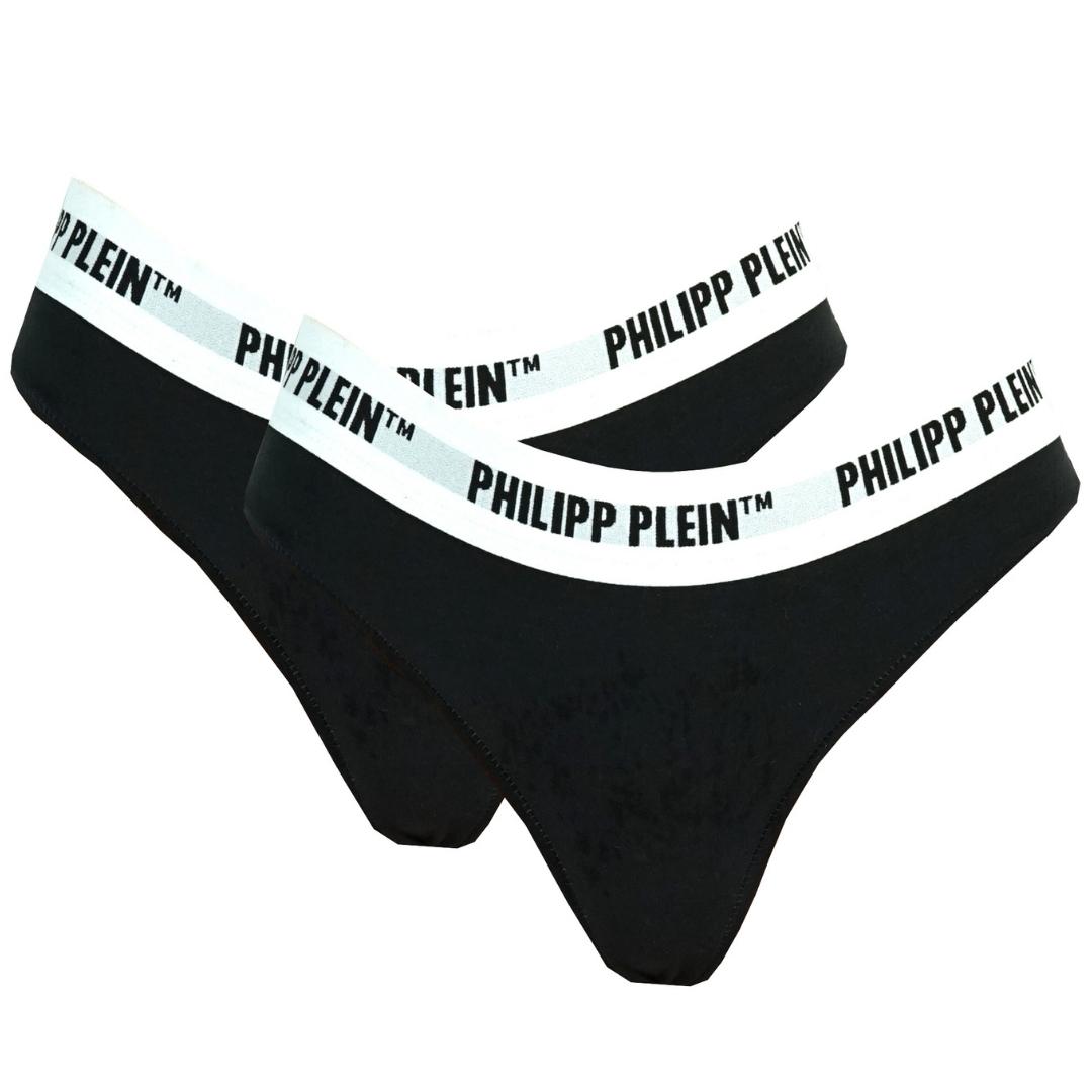 Philipp Plein Schwarzer Unterwäsche-Tanga im Doppelpack