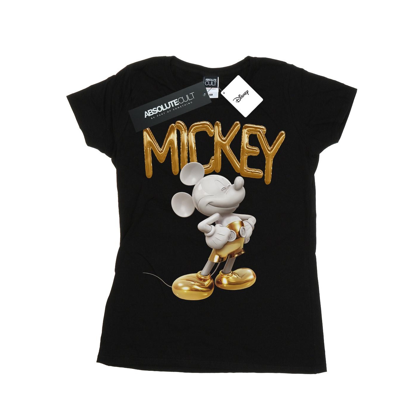 Thumbnail - Disney - "Mickey Mouse Gold Statue" T-Shirt für Damen (Schwarz)