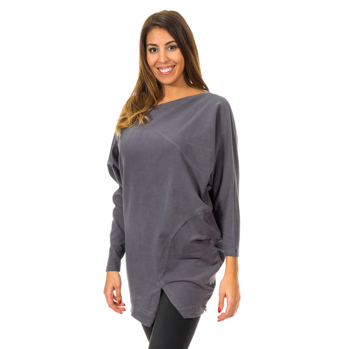 Thumbnail - Damenpullover mit Fledermausärmeln und Rundhalsausschnitt 10DVE0780