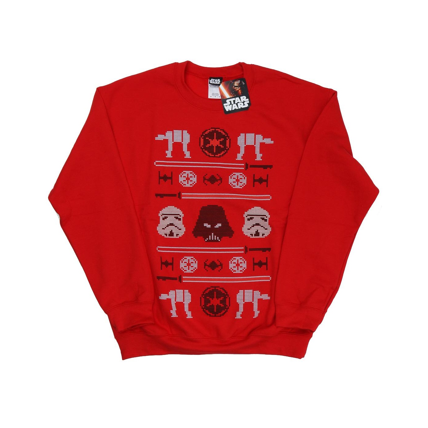 Thumbnail - Star Wars Mens Christmas Imperial Fair Isle Sweatshirt (Rouge)
