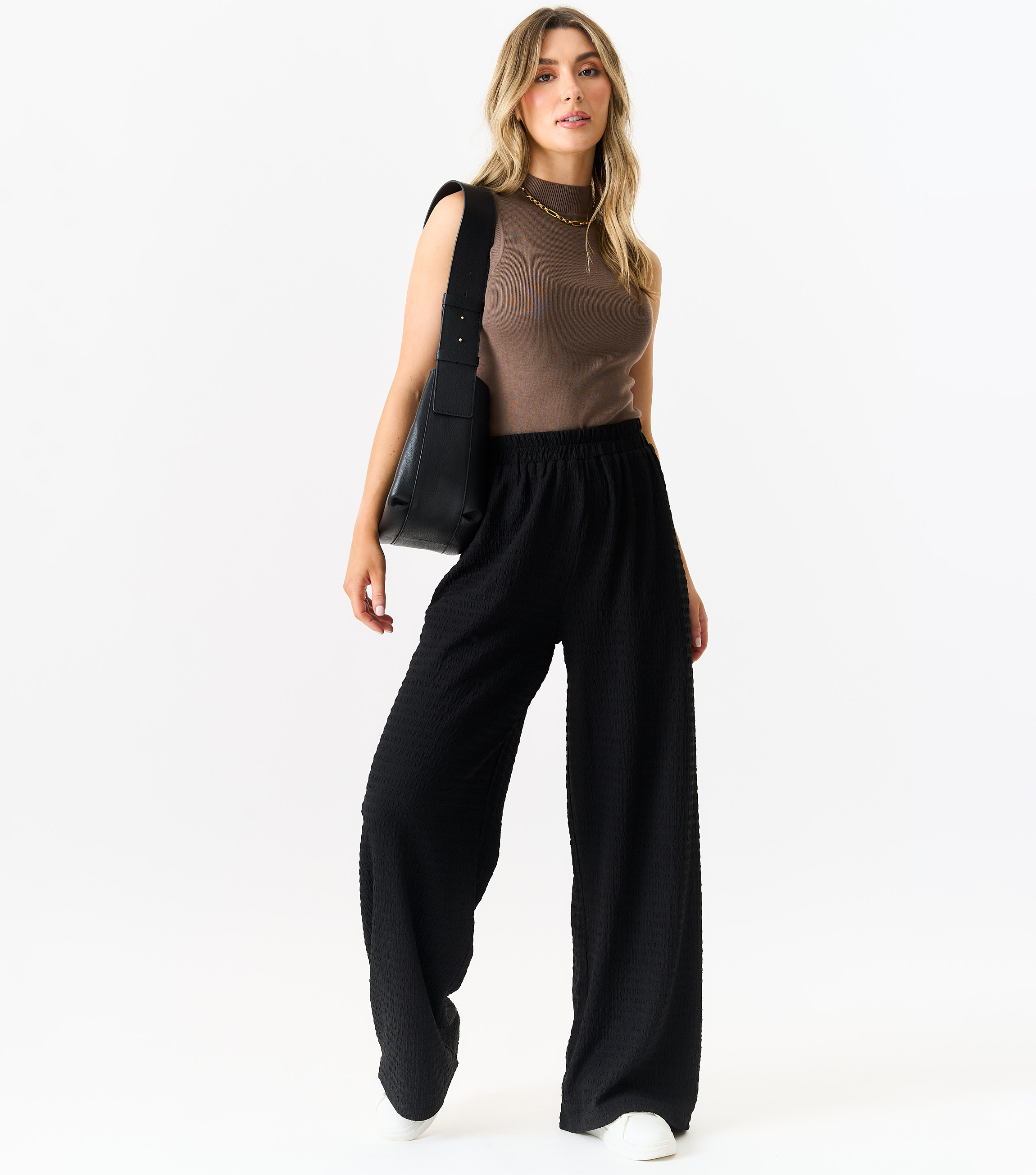 Thumbnail - Texturierte Hose mit elastischem Bund