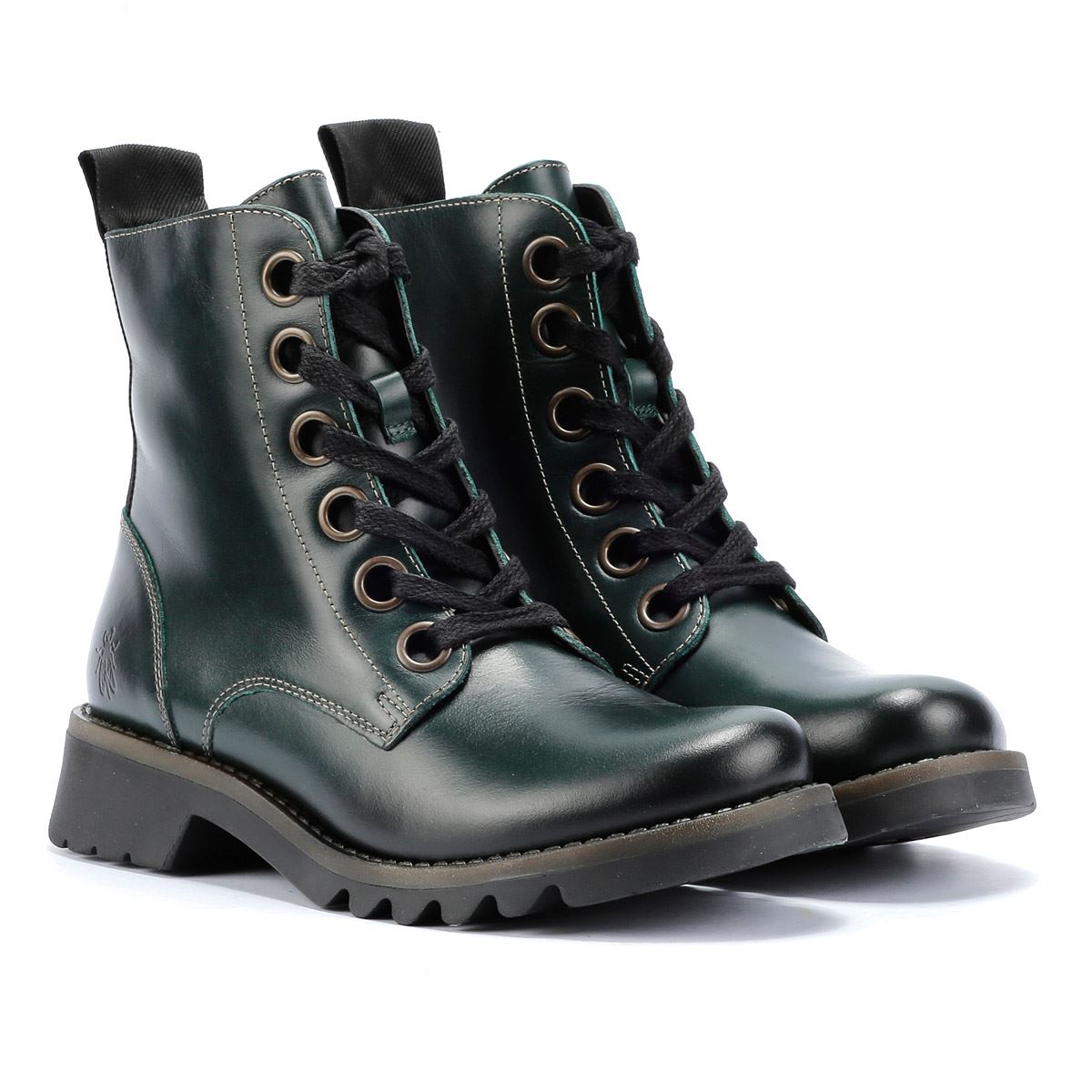 Thumbnail - Fly London Ragi Leder Damenstiefel In Grün