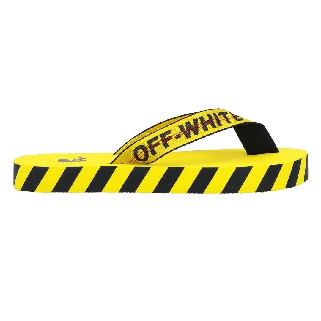 Thumbnail - Off White Industrial Tape Logo Yellow Sandals