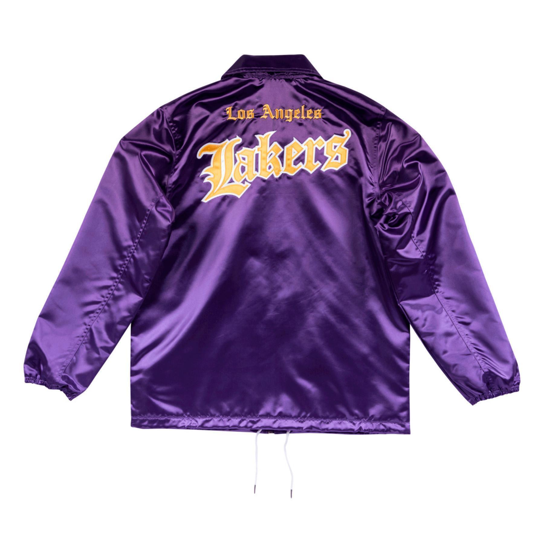 Mitchell & Ness Los Angeles Lakers NBA Old English Faded Satin Jacka herr – bild 2
