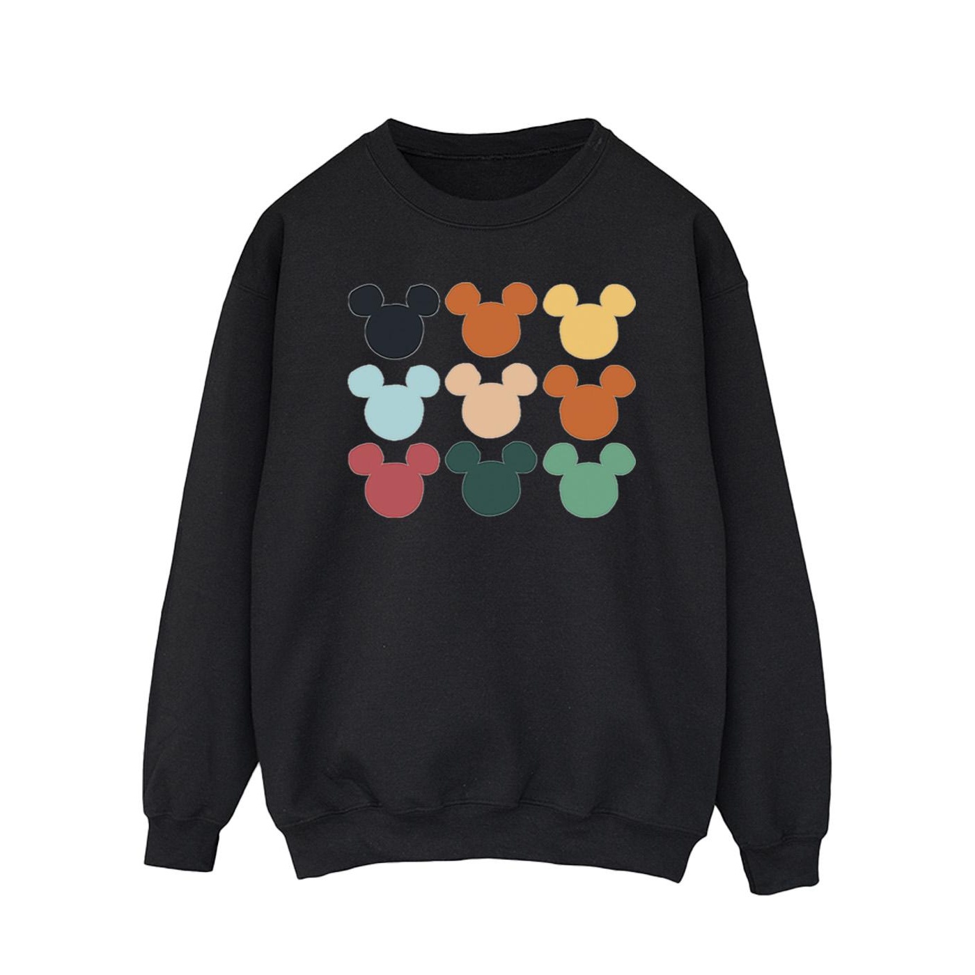 Thumbnail - Disney - "Mickey Mouse Heads Square" Sweatshirt für Herren (Schwarz)