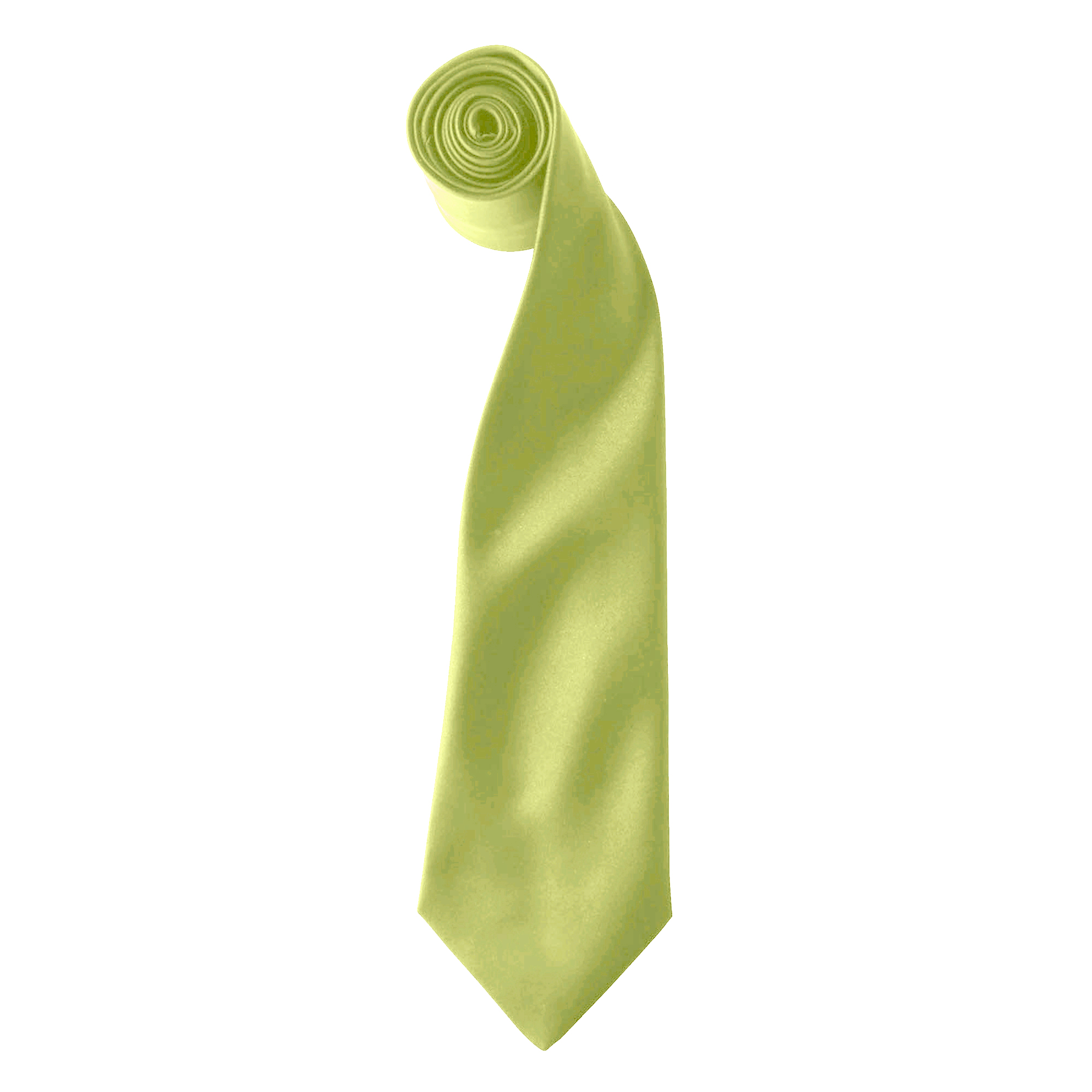 Thumbnail - Premier Colours Herren Satin Clip Krawatte (2er Pack) (Limette)
