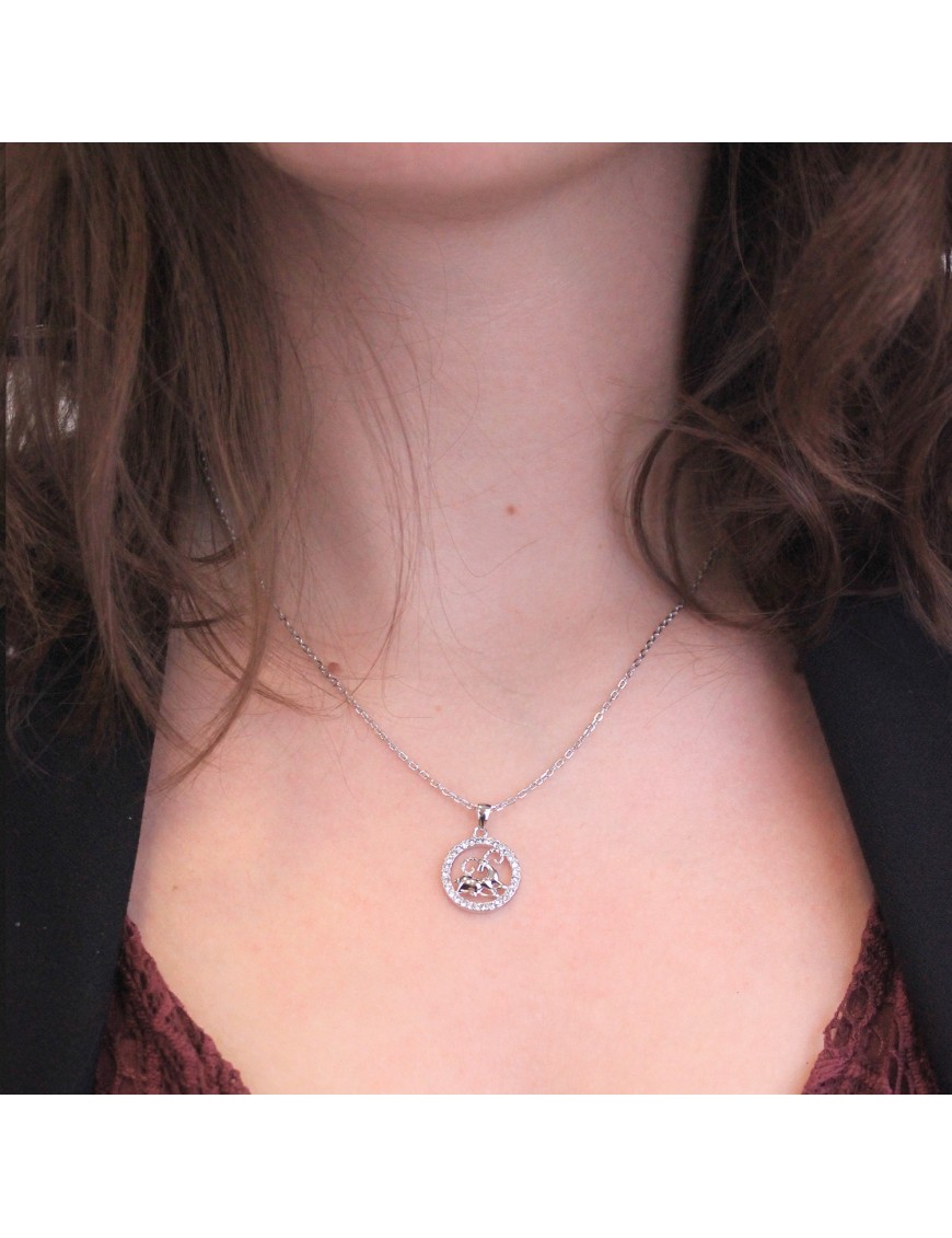 MYC Paris Aries Zodiac-hänge silver och kristall halsband dam – bild 2
