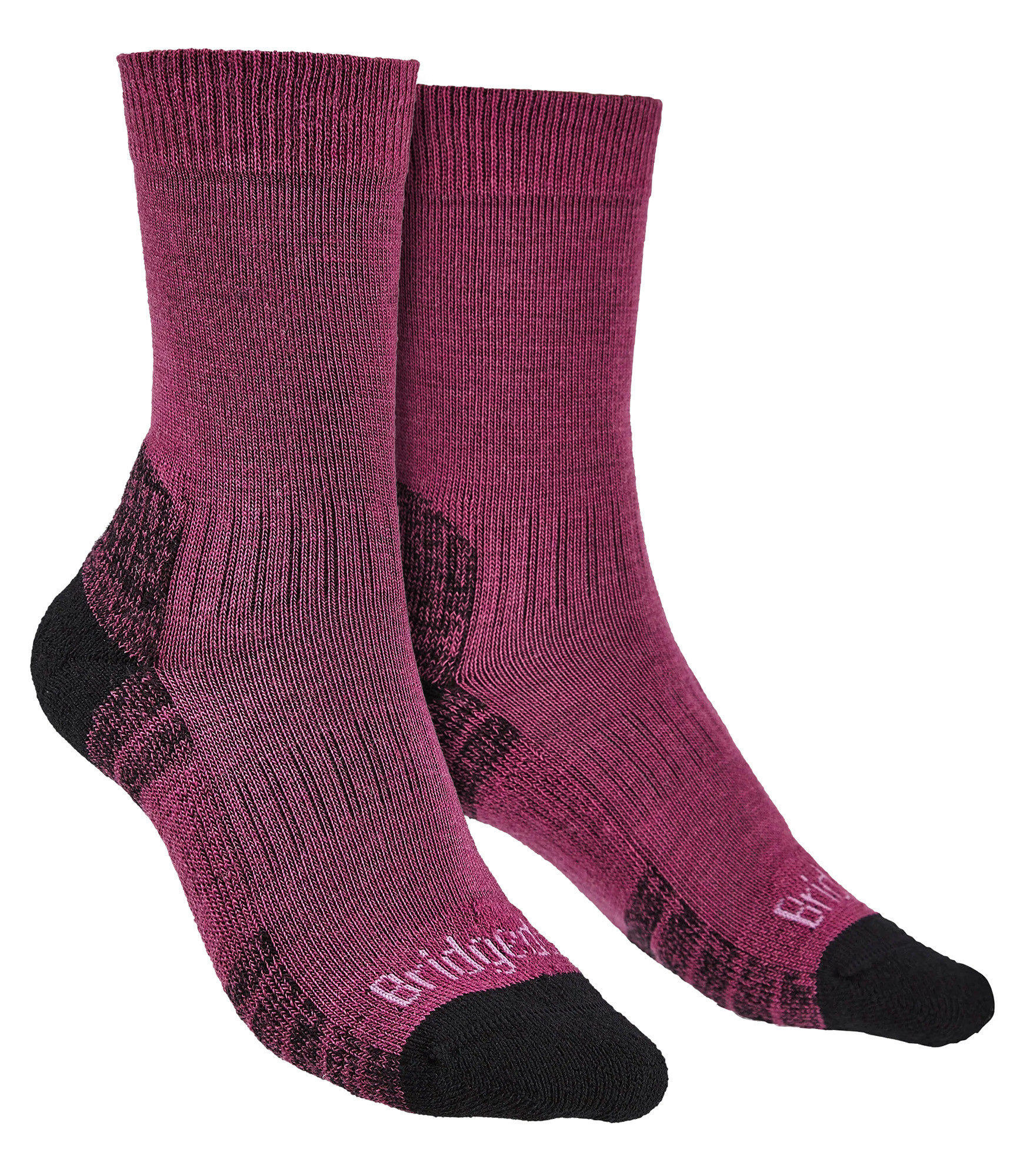 Bridgedale - Womens Hiking Lightweight Merino Socks - Berry - Pink Merino Wool - Size 3-4.5 (UK Shoe)