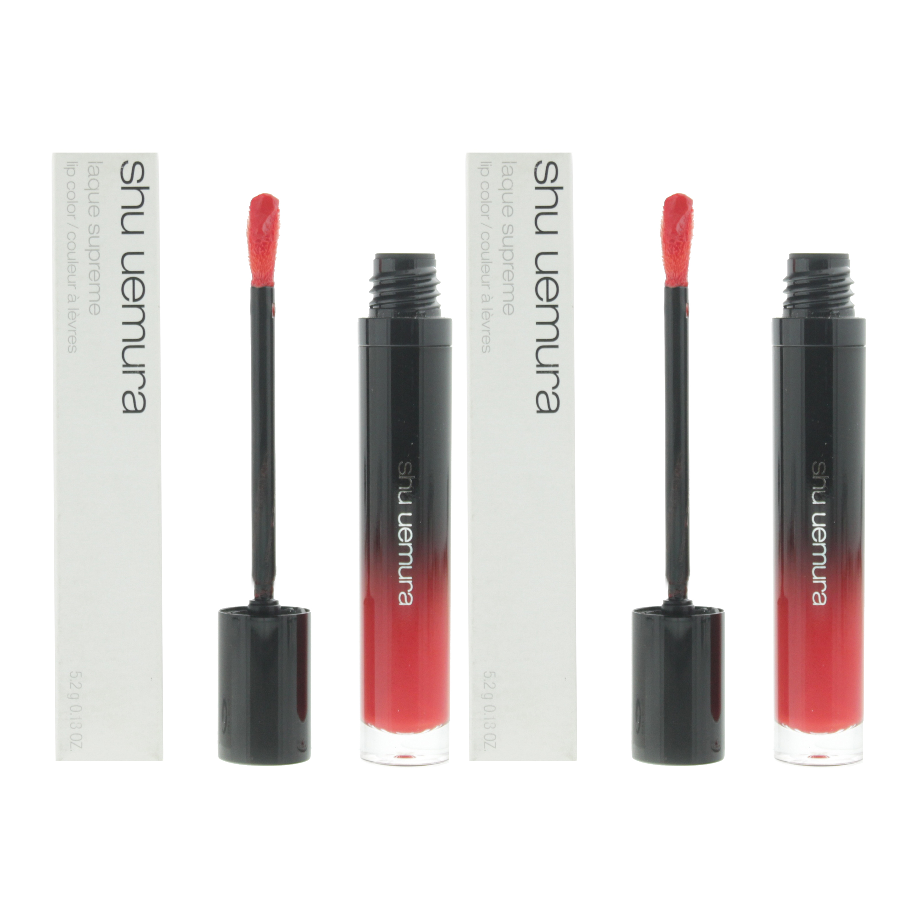 Shu Uemura Womens Laque Supreme Lip Colour 5.2g - OR01 Ruby Orange x 2 - One Size