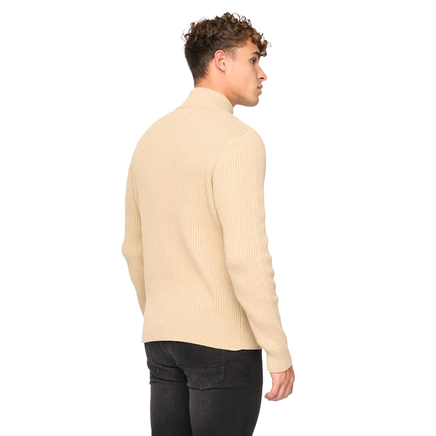 Crosshatch Mens Havaline stickad tröja med kvarts dragkedja (vete) herr – bild 2