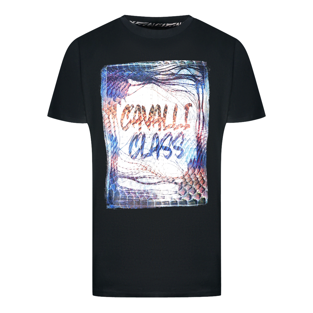Thumbnail - Cavalli Class Box-Logo Schwarzes T-Shirt