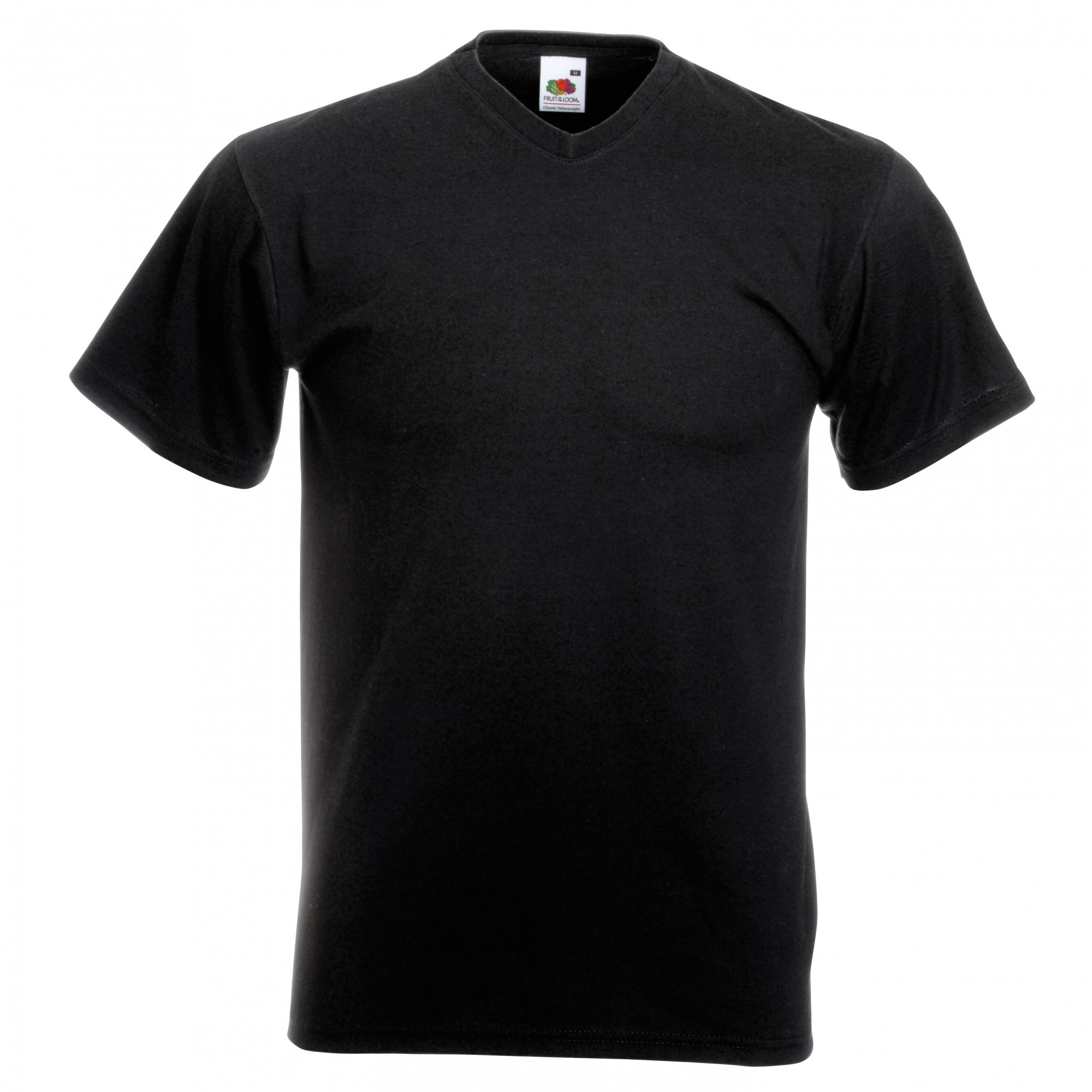 Fruit Of The Loom Valueweight T-shirt Für Männer Mit V-Ausschnitt, Kurzärmlig (Schwarz)