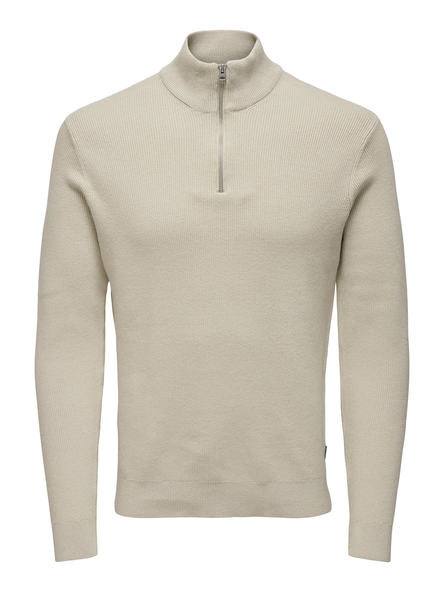 Only & Sons Onsphil reg 12 struc half zip knit zand