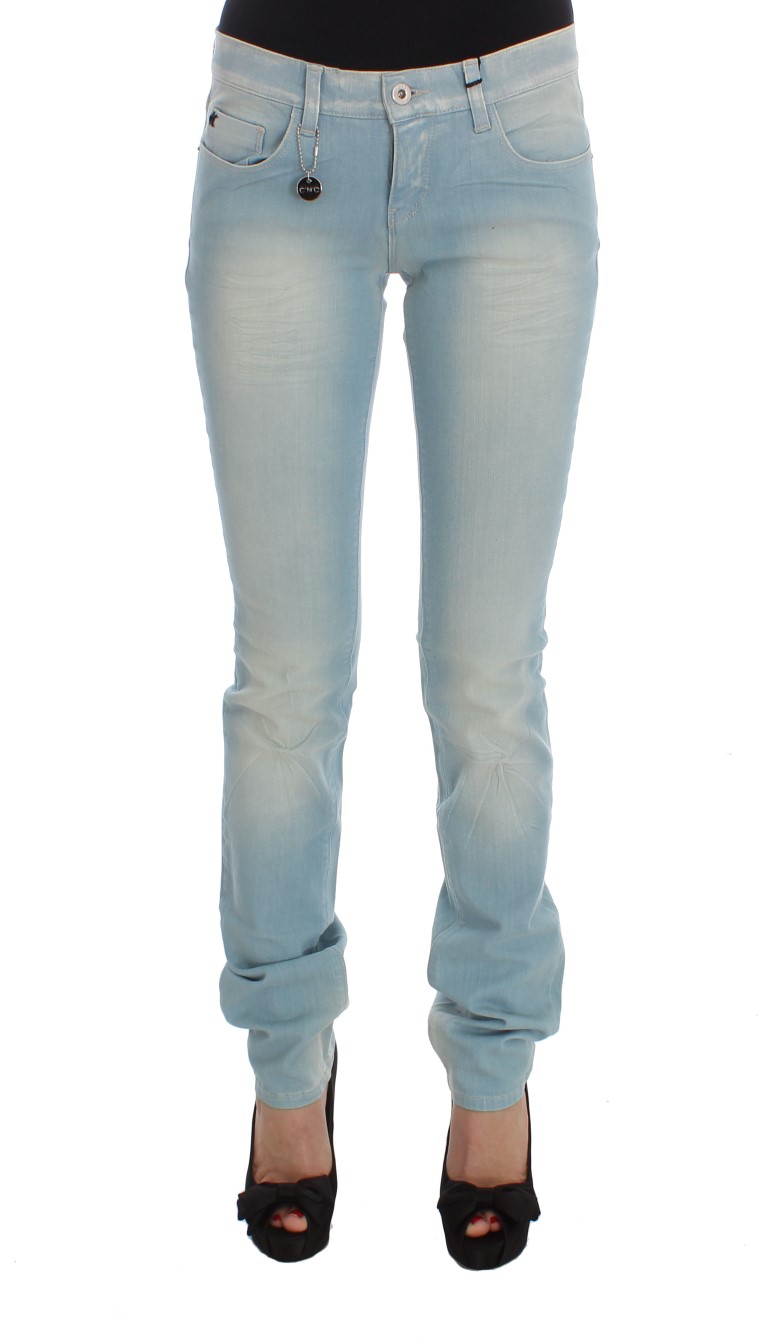 Costume National Jeans Super Slim Fit bleu en coton mélangé pour femmes