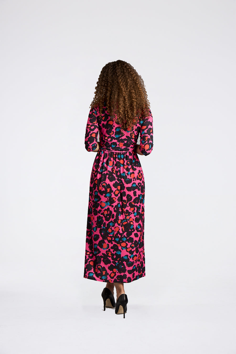 ChapterLondon Sonia omlottklänning med V-hals Rosa Leopard dam – bild 2
