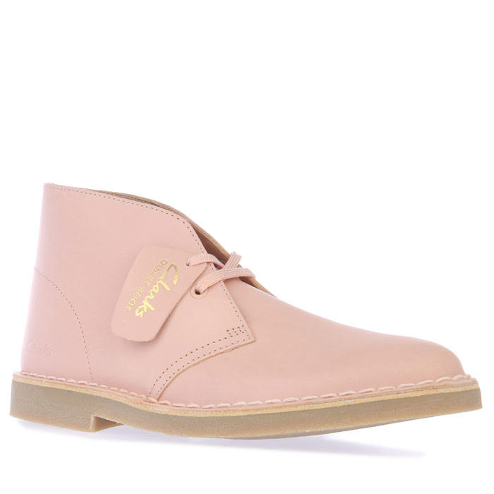 Clarks Originals Desert Boot 2 läderkängor i rosa för kvinnor dam – bild 2