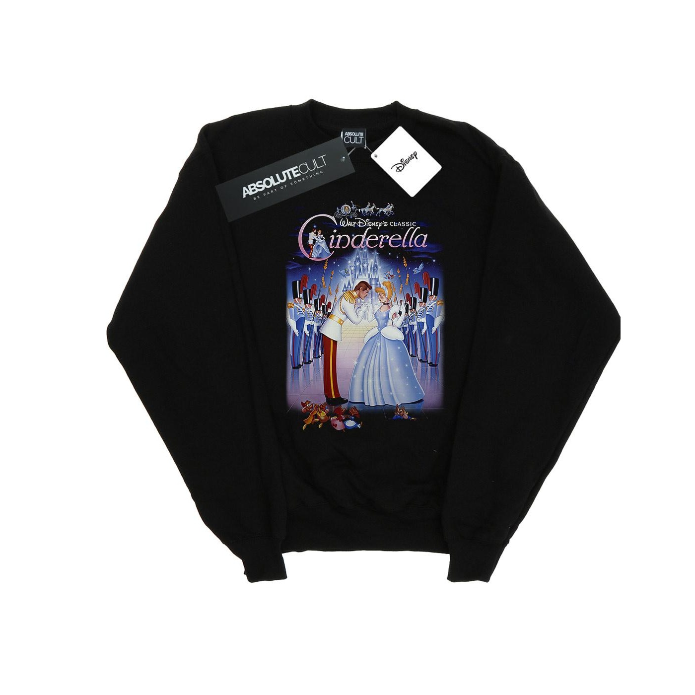 Thumbnail - Disney - "Cinderella Collage Poster" Sweatshirt für Damen (Schwarz)
